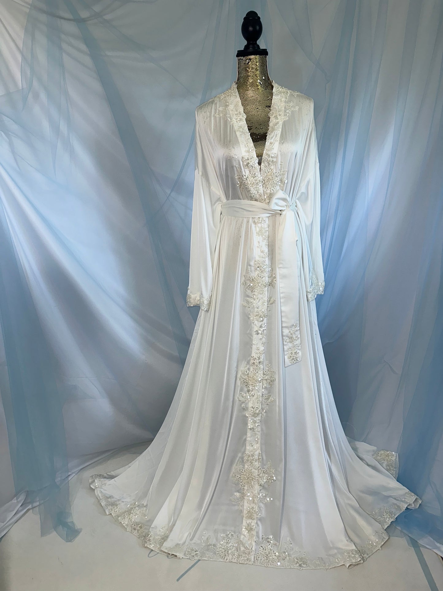 Silk Gown With A Beaded Trim