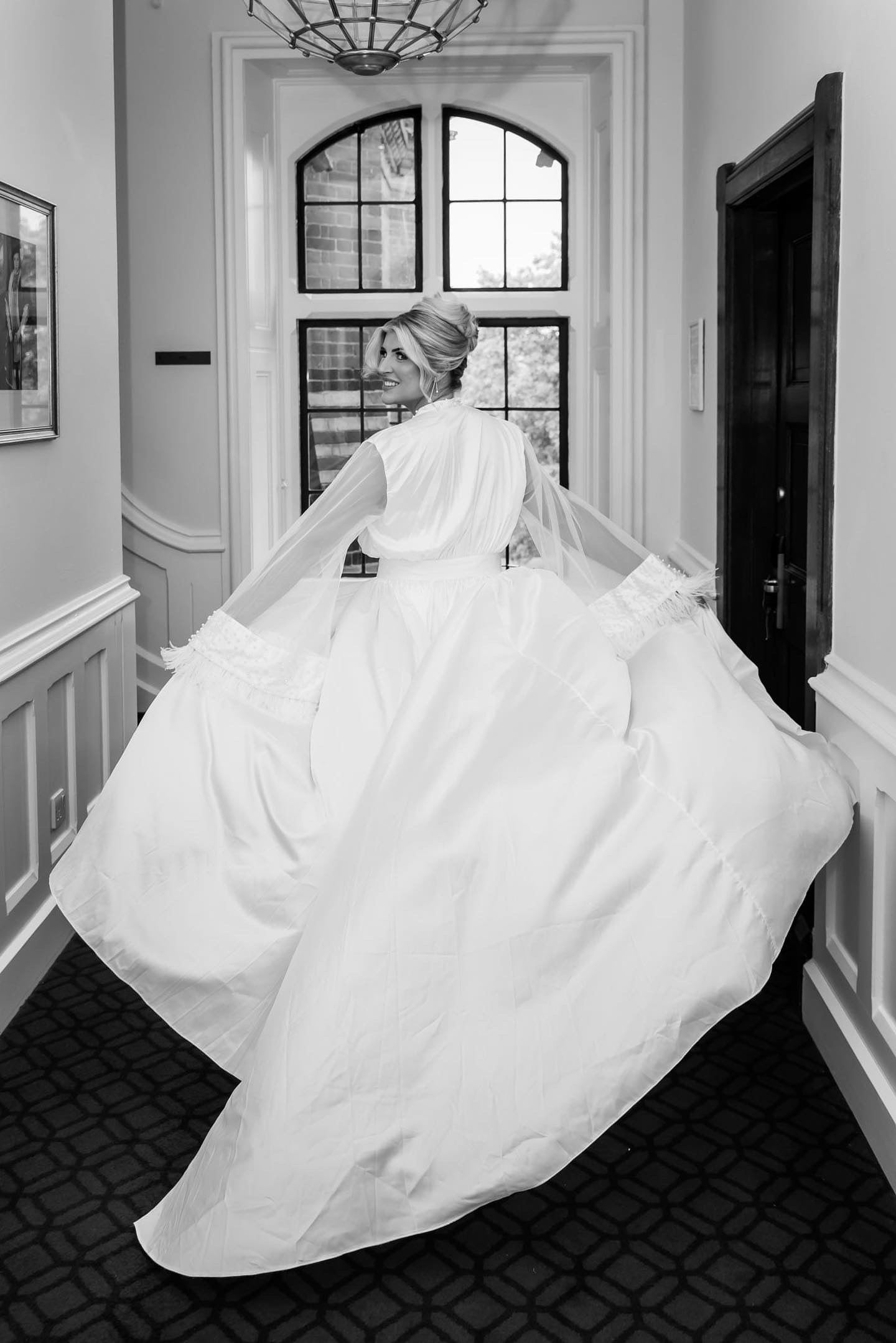 Pearl, Feather & Silk Gown