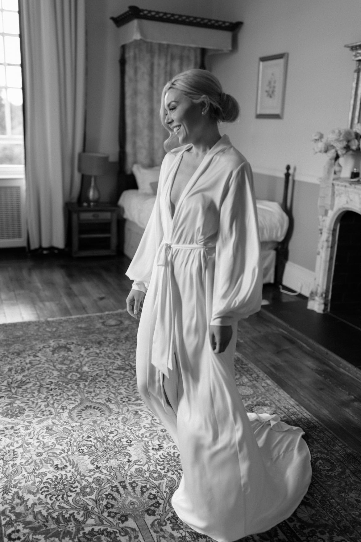 Silk Gown With Pearl Cuffs