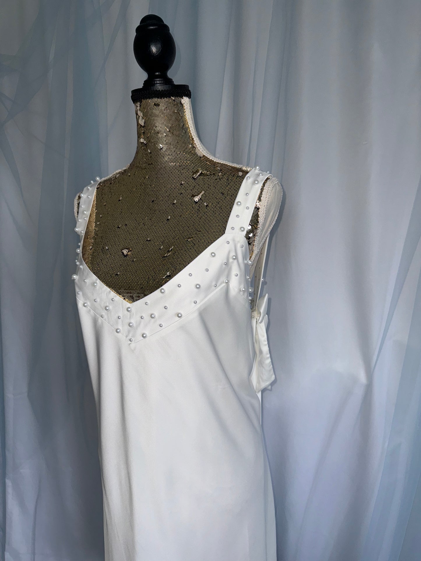Thick Strap Pearl Silk Cami
