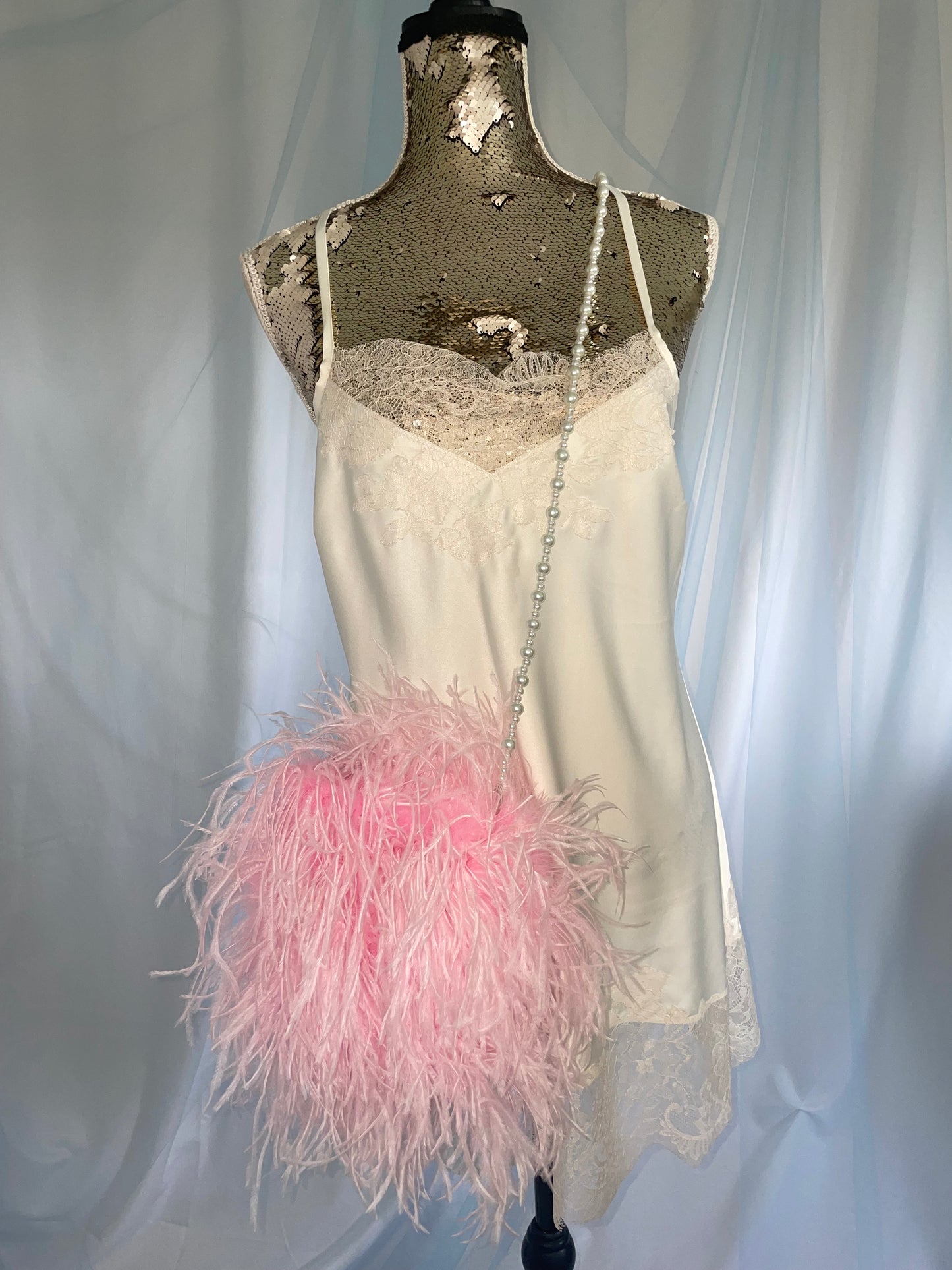Pink Ostrich Feather Bag