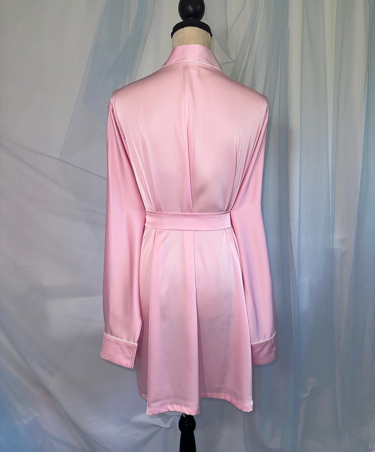 Pink Robe & Ivory Trim