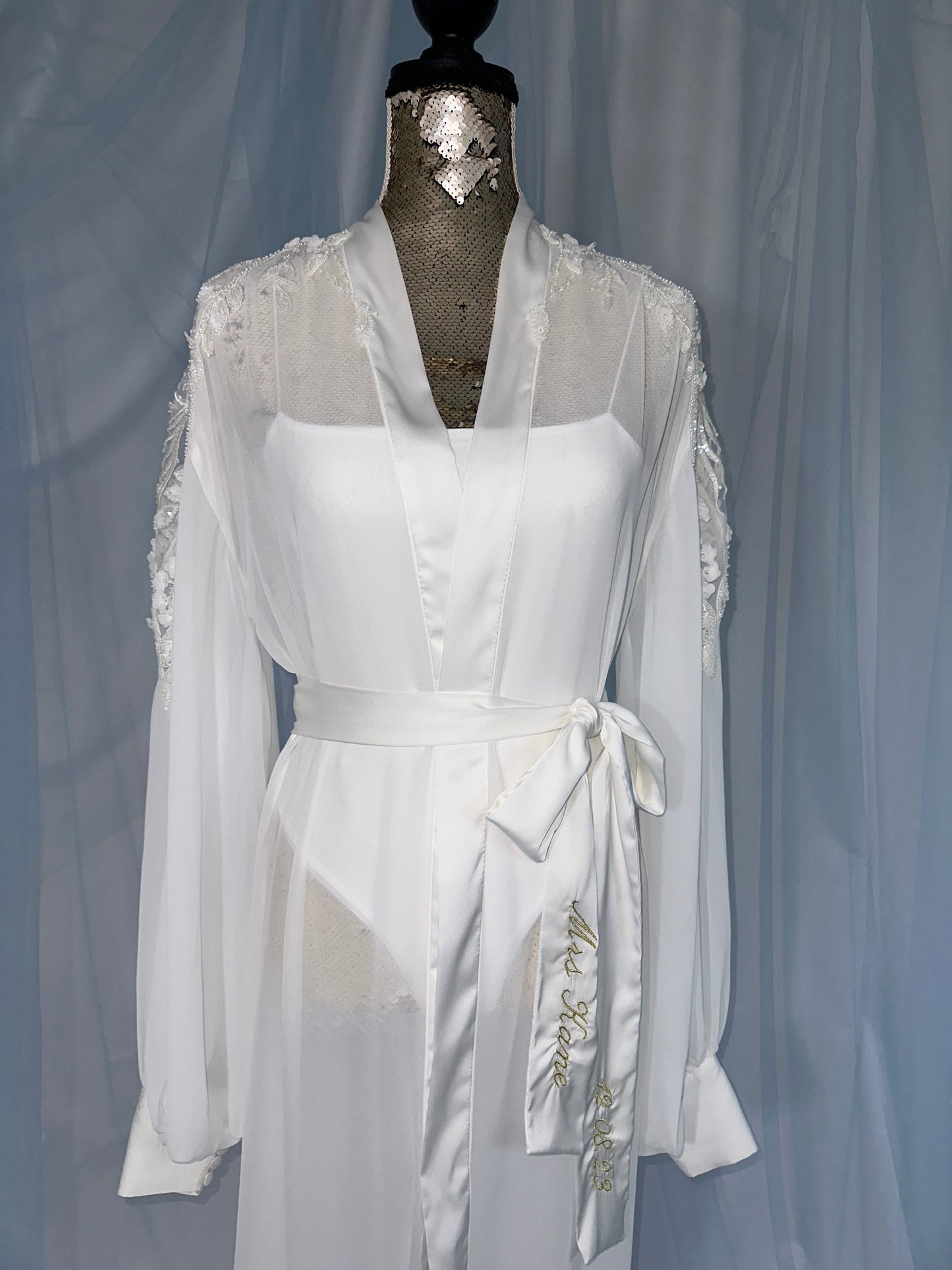 Tulle & Hand Beaded Lace Gown