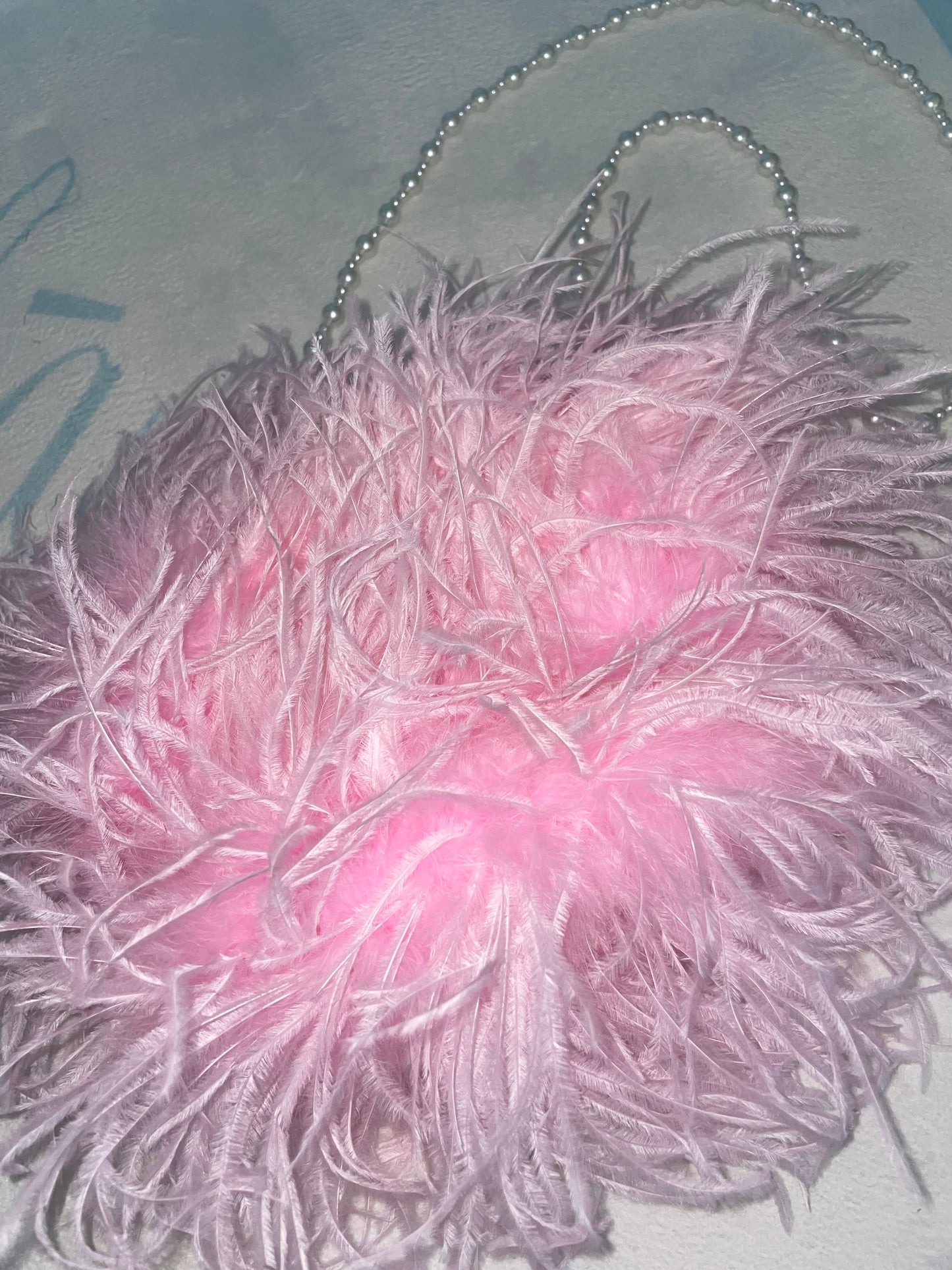 Pink Ostrich Feather Bag