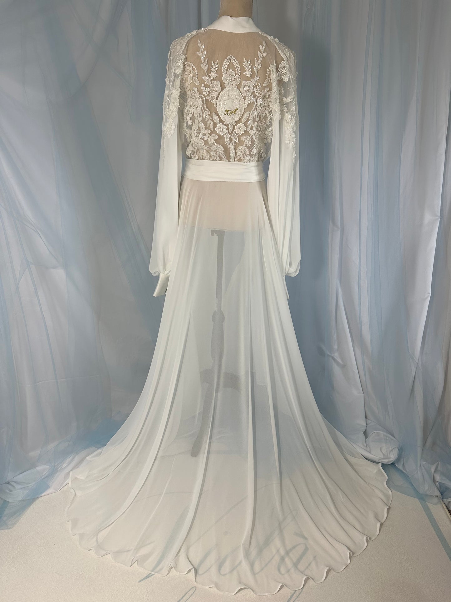 Tulle & Hand Beaded Lace Gown