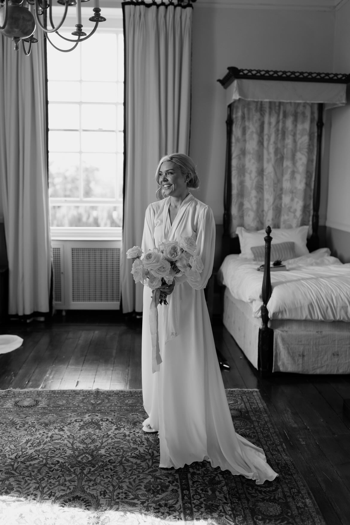 Silk Gown With Pearl Cuffs
