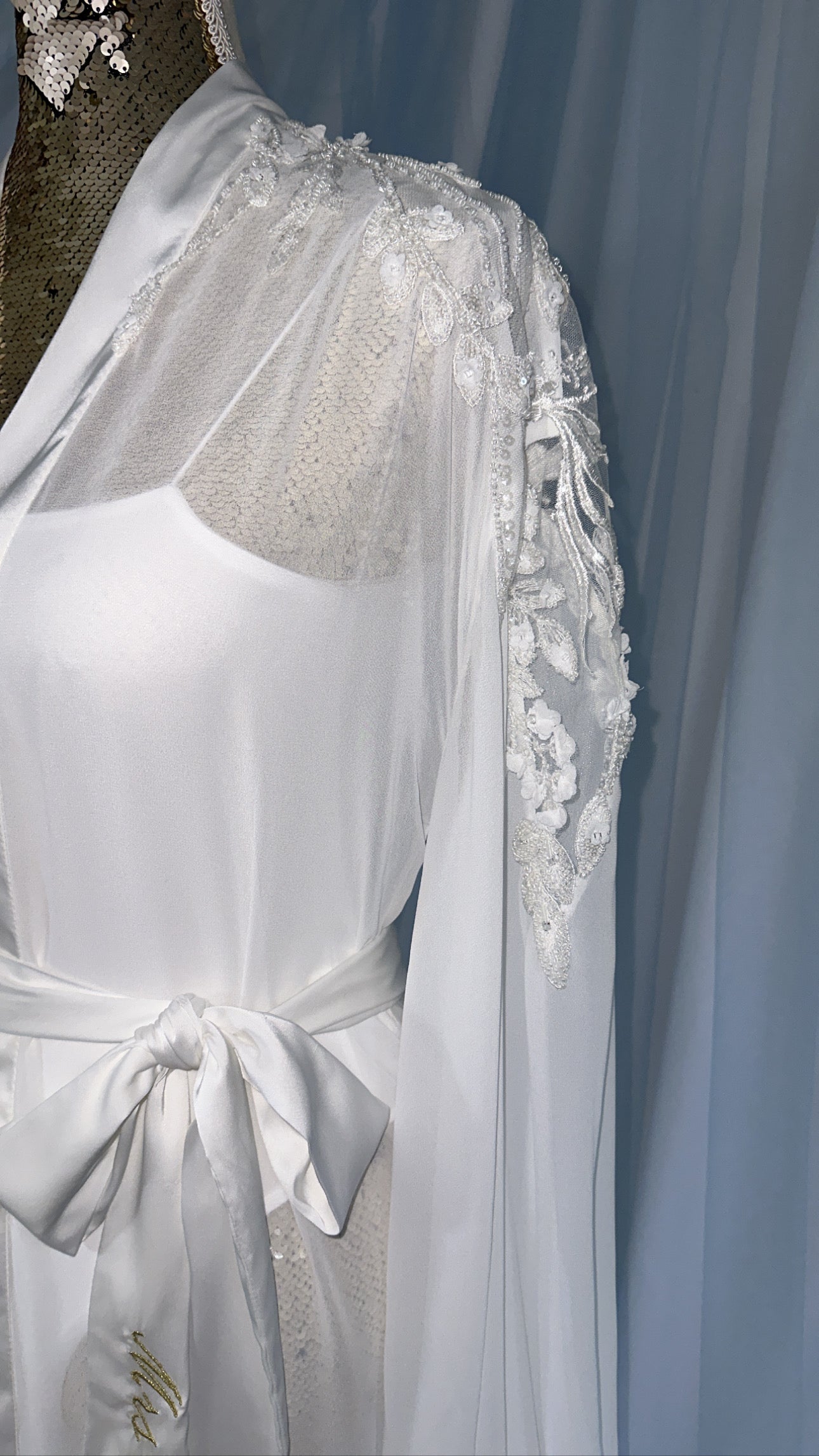 Tulle & Hand Beaded Lace Gown