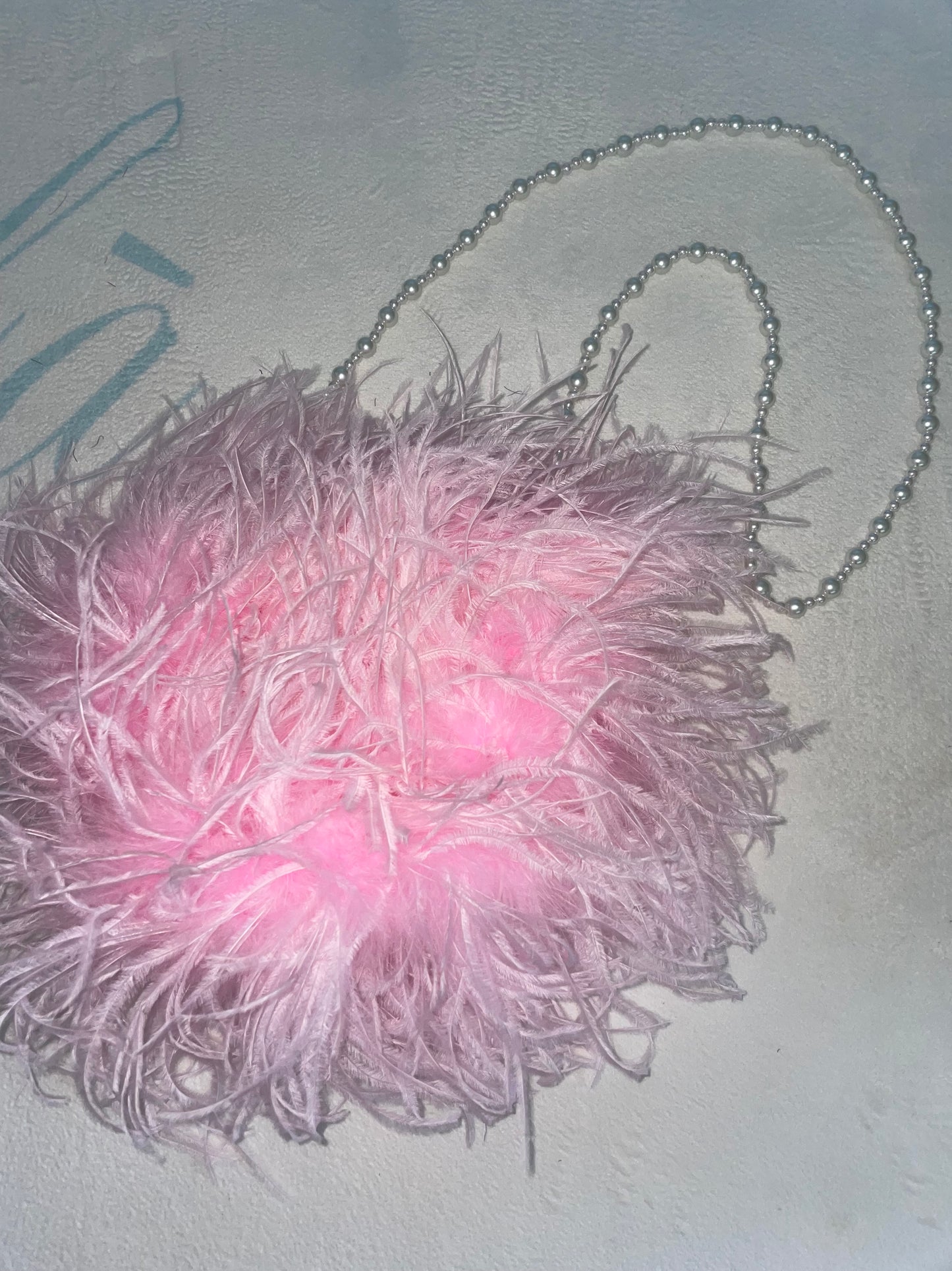 Pink Ostrich Feather Bag