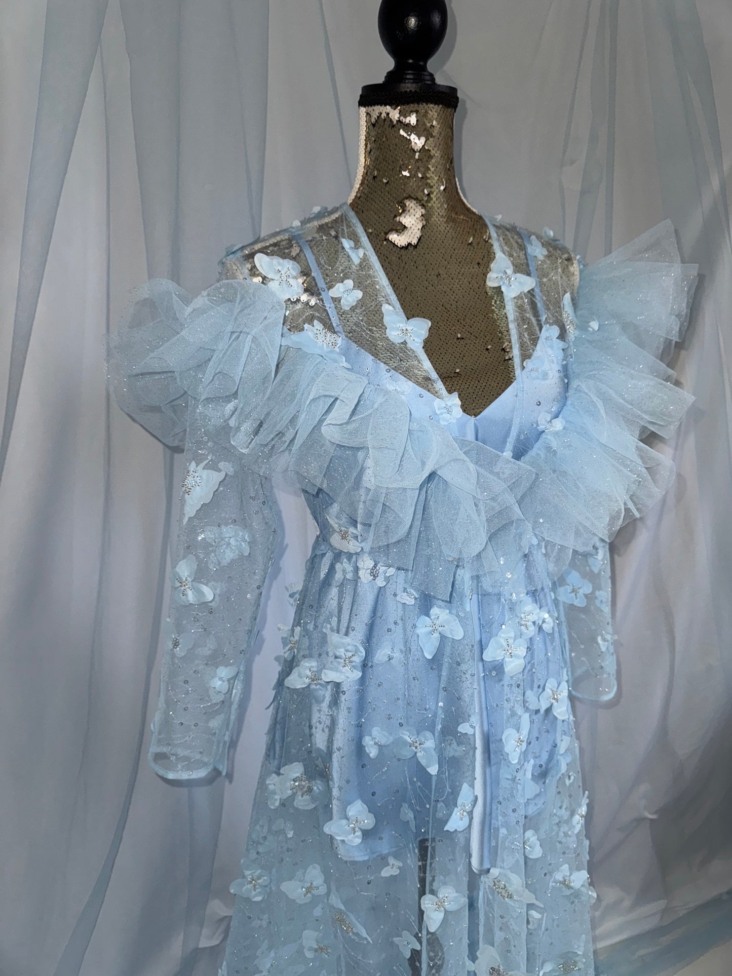 Baby Blue Butterfly Gown