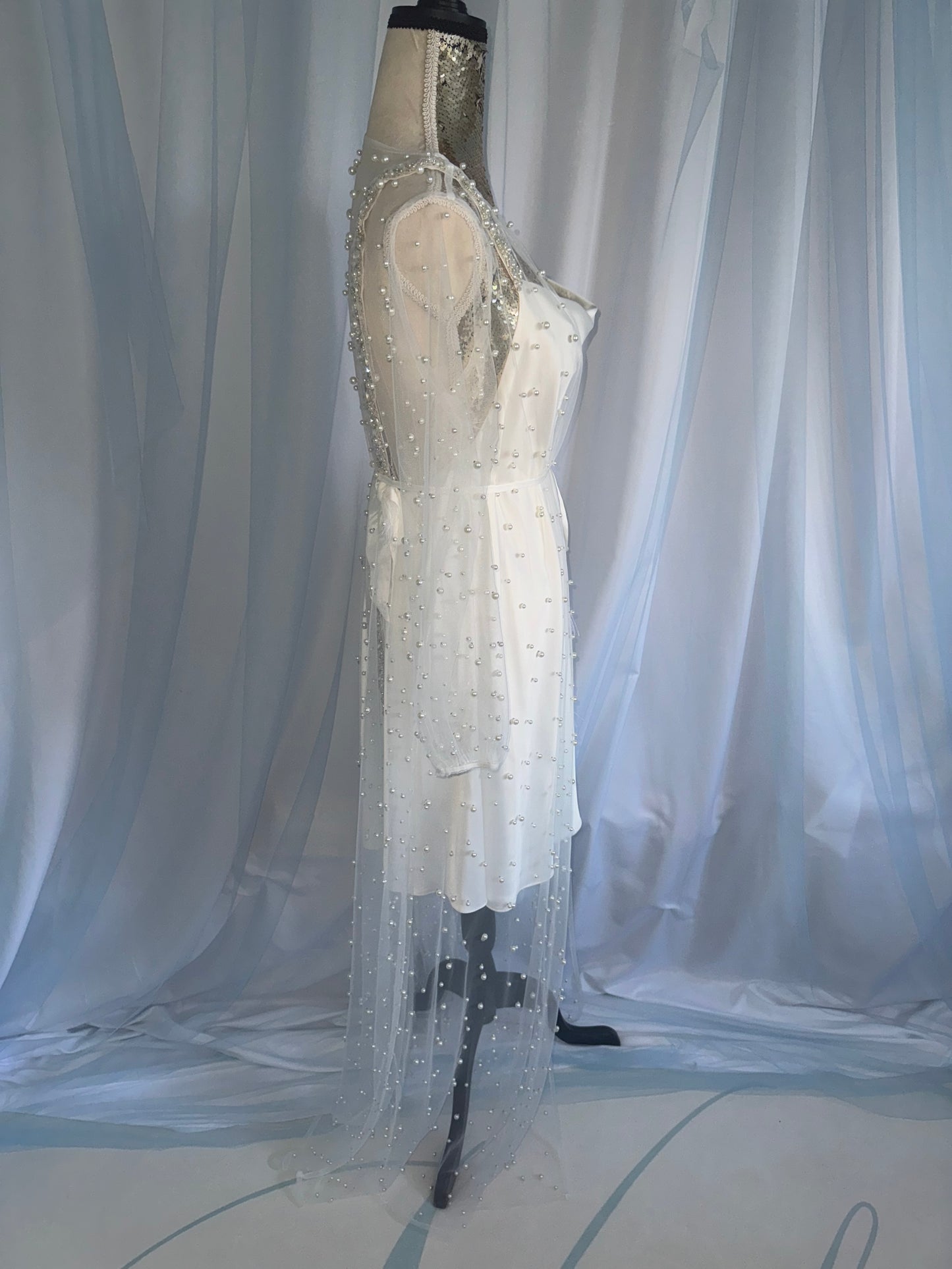 Pearl tulle gown