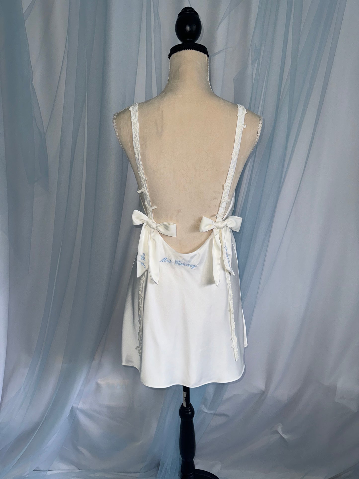 Lace & Ostrich Feather Silk Gown