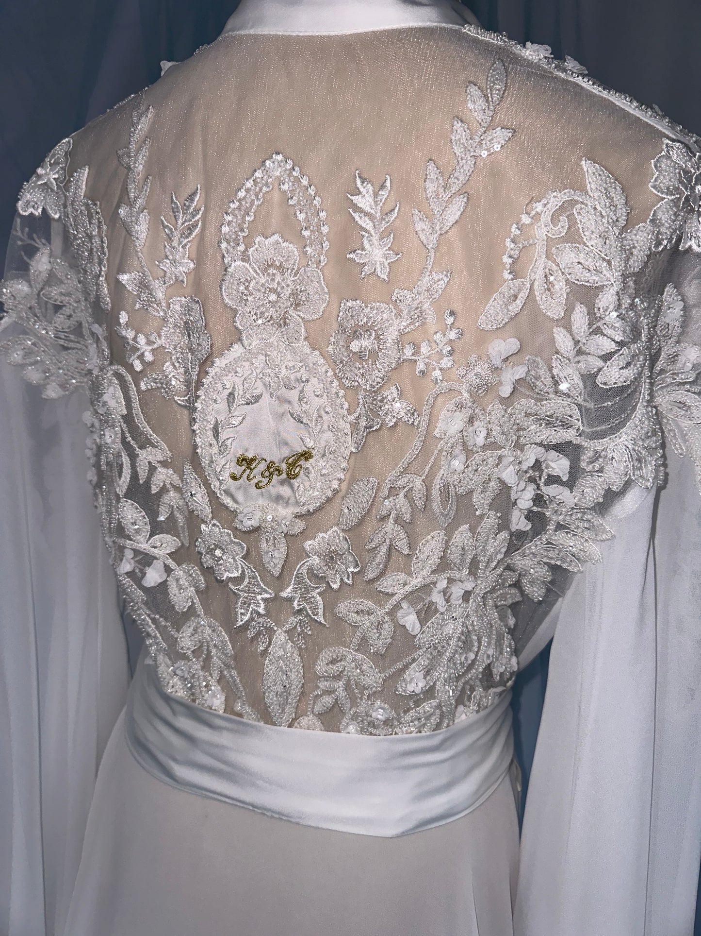 Tulle & Hand Beaded Lace Gown
