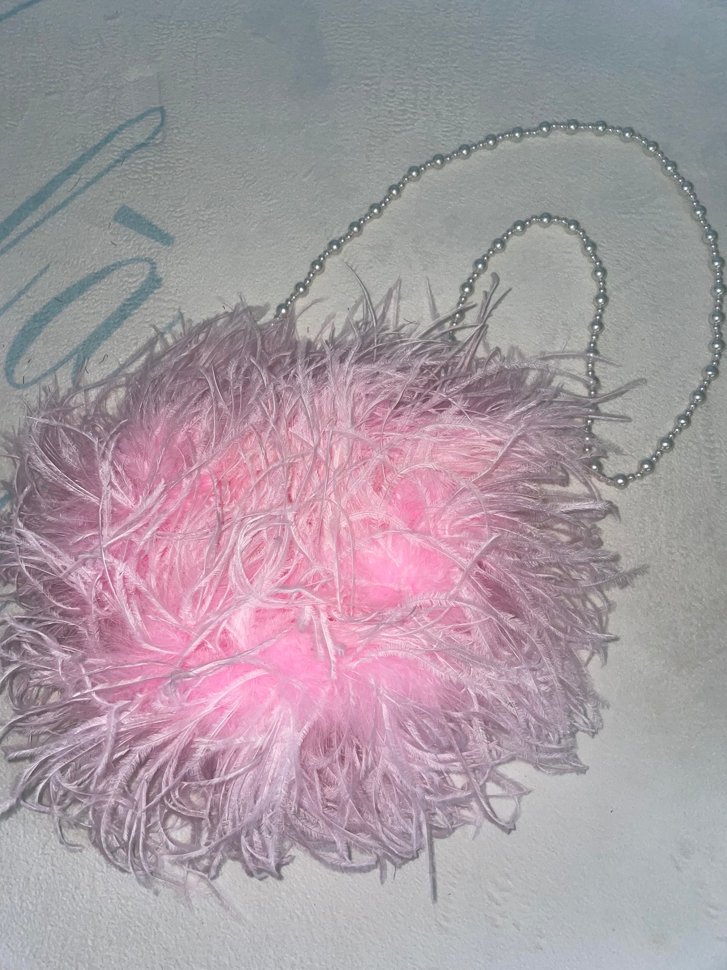 Pink Ostrich Feather Bag
