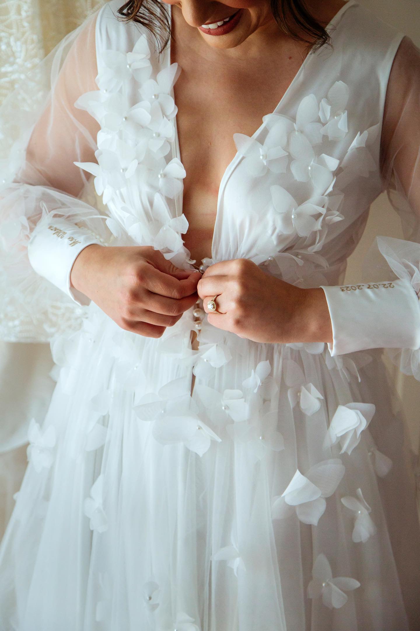 Butterfly Gown with a silk underlay