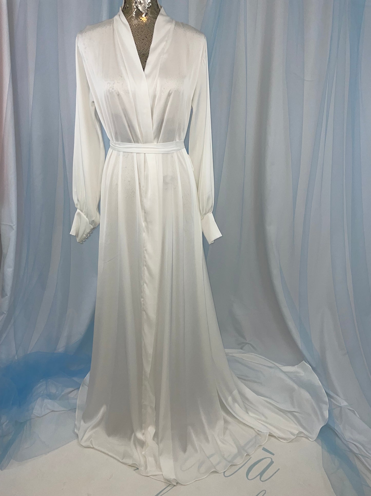 Silk Gown With Pearl Cuffs