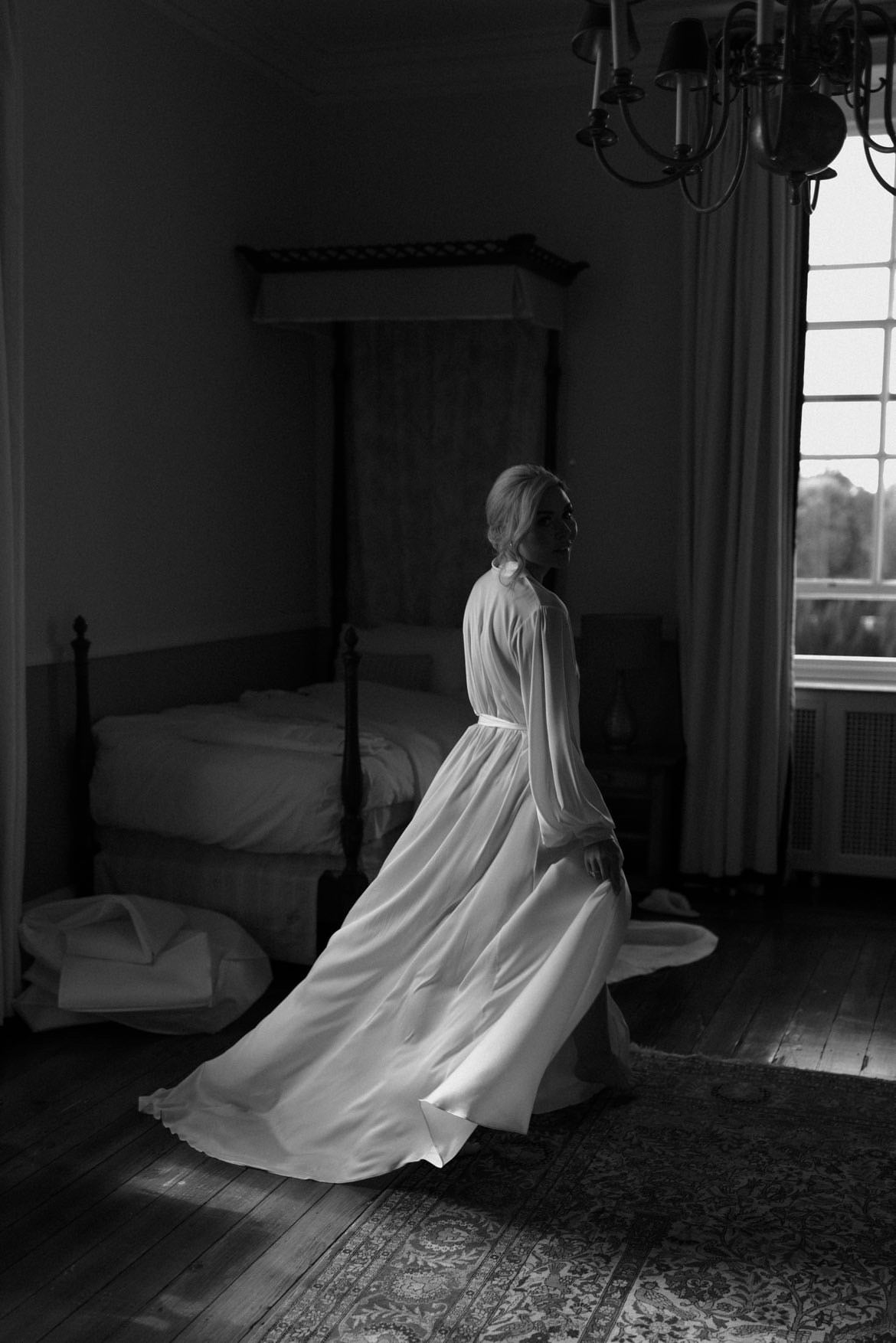 Silk Gown With Pearl Cuffs