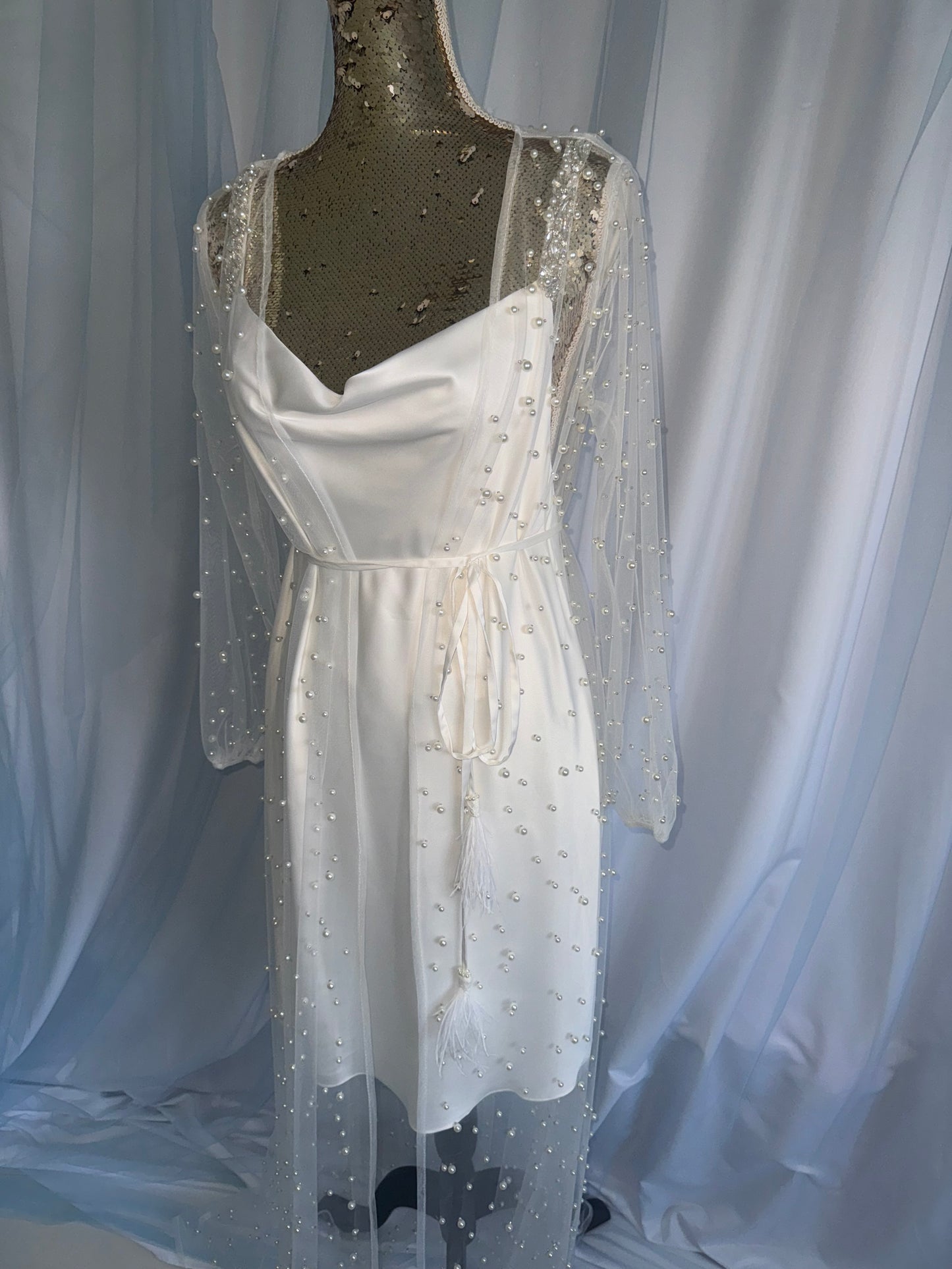 Pearl tulle gown