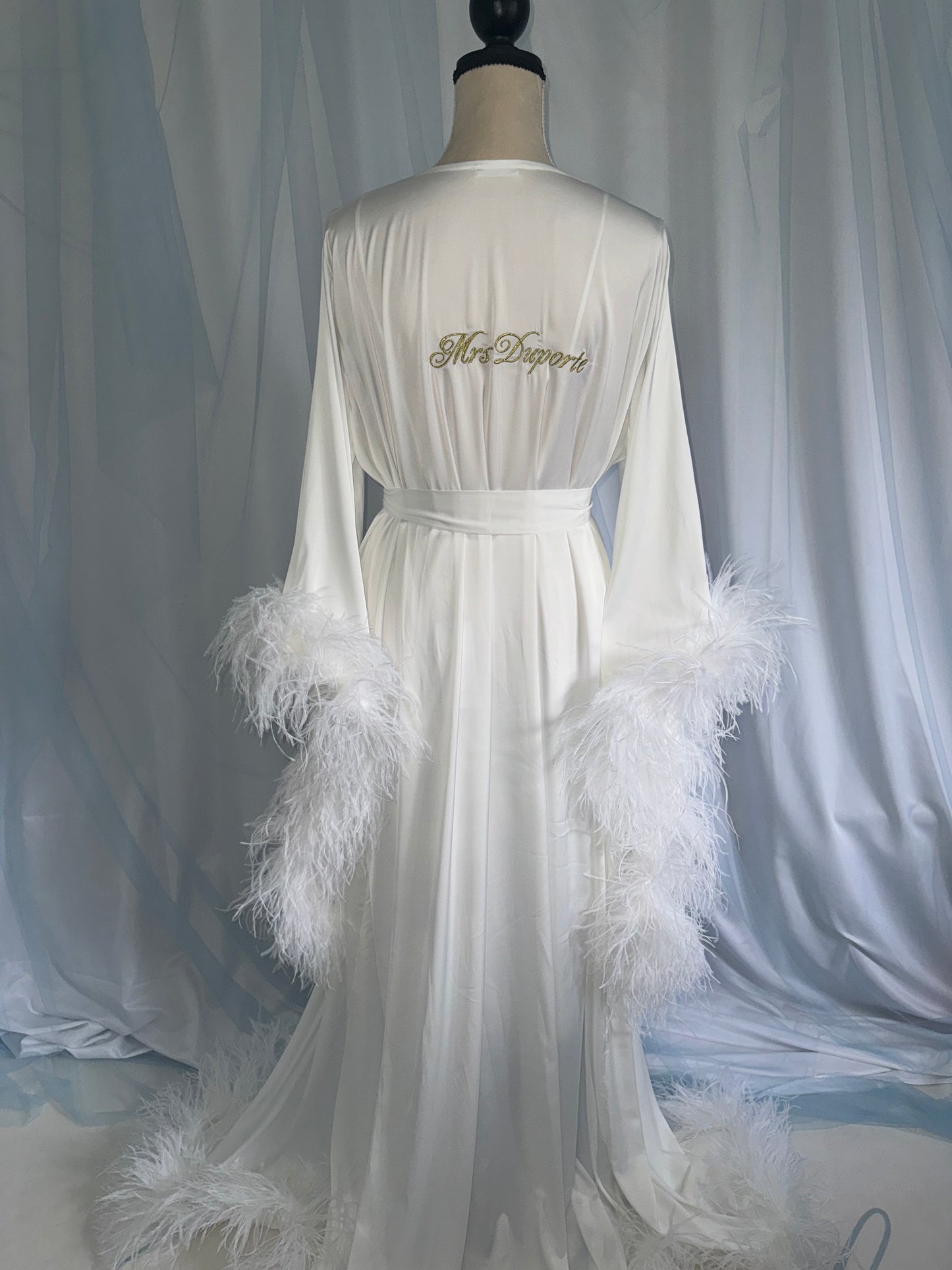 Ostrich Feather Silk Gown