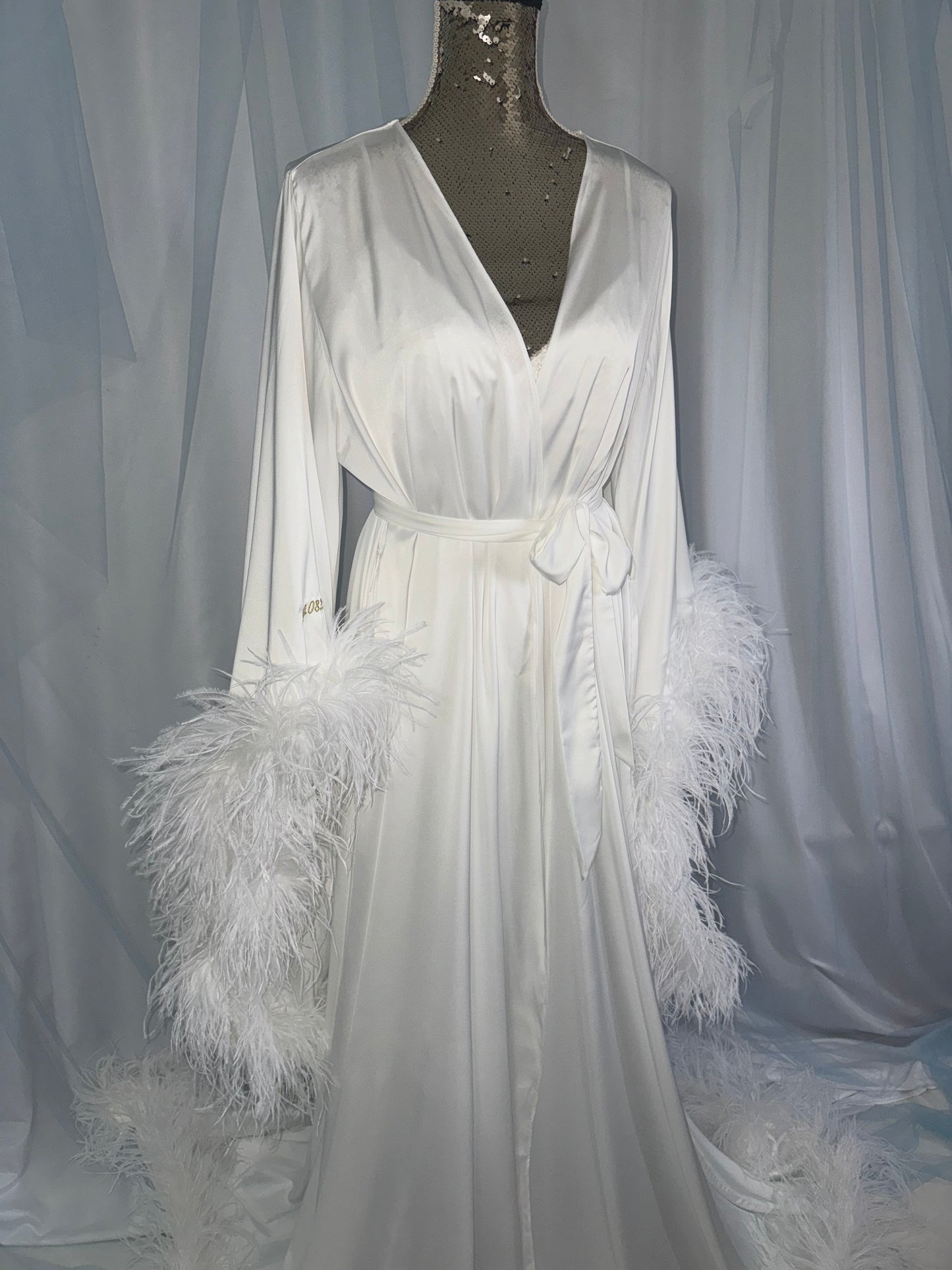 Ostrich Feather Silk Gown