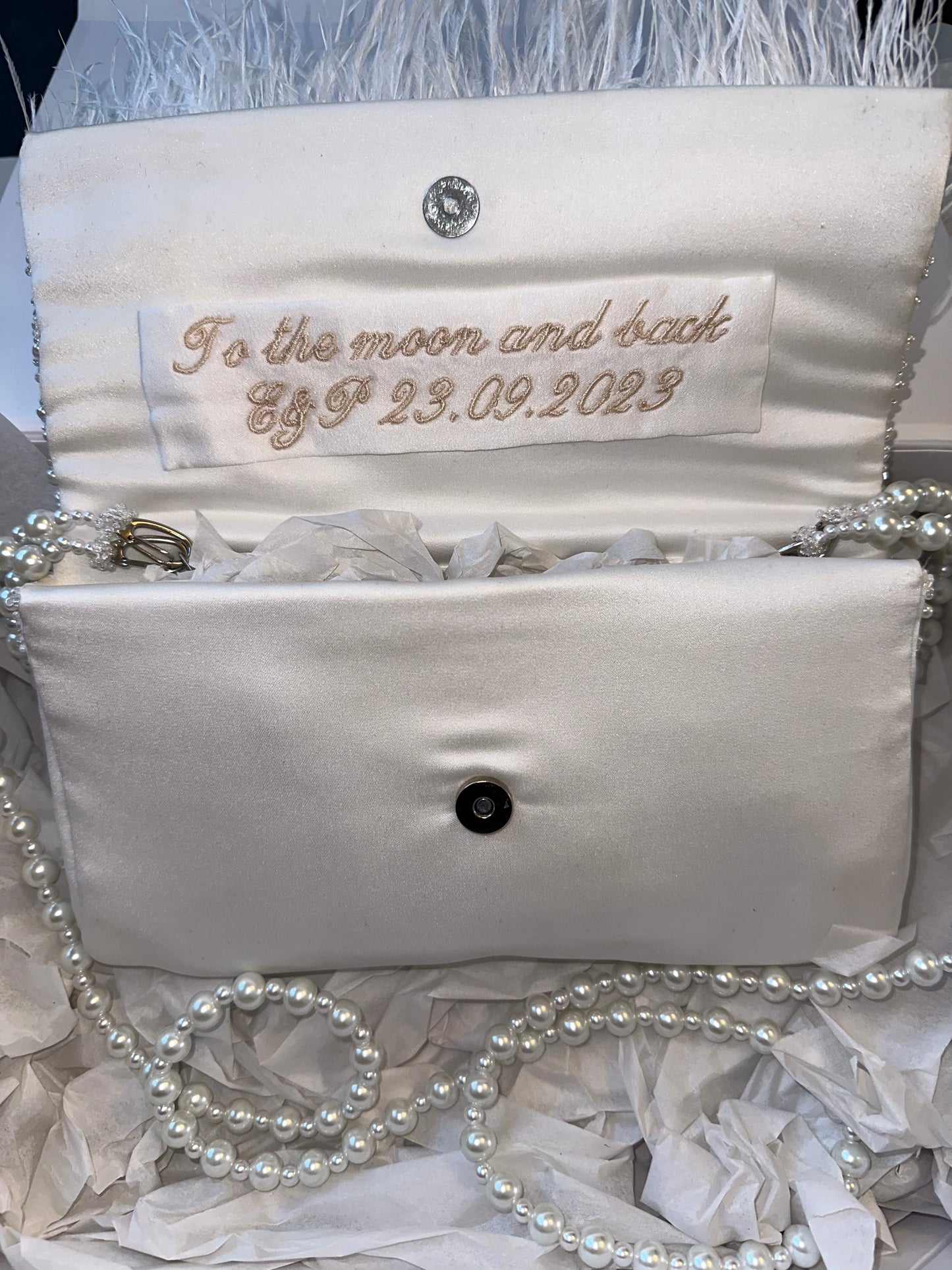 Ivory Hand beaded pearl bag