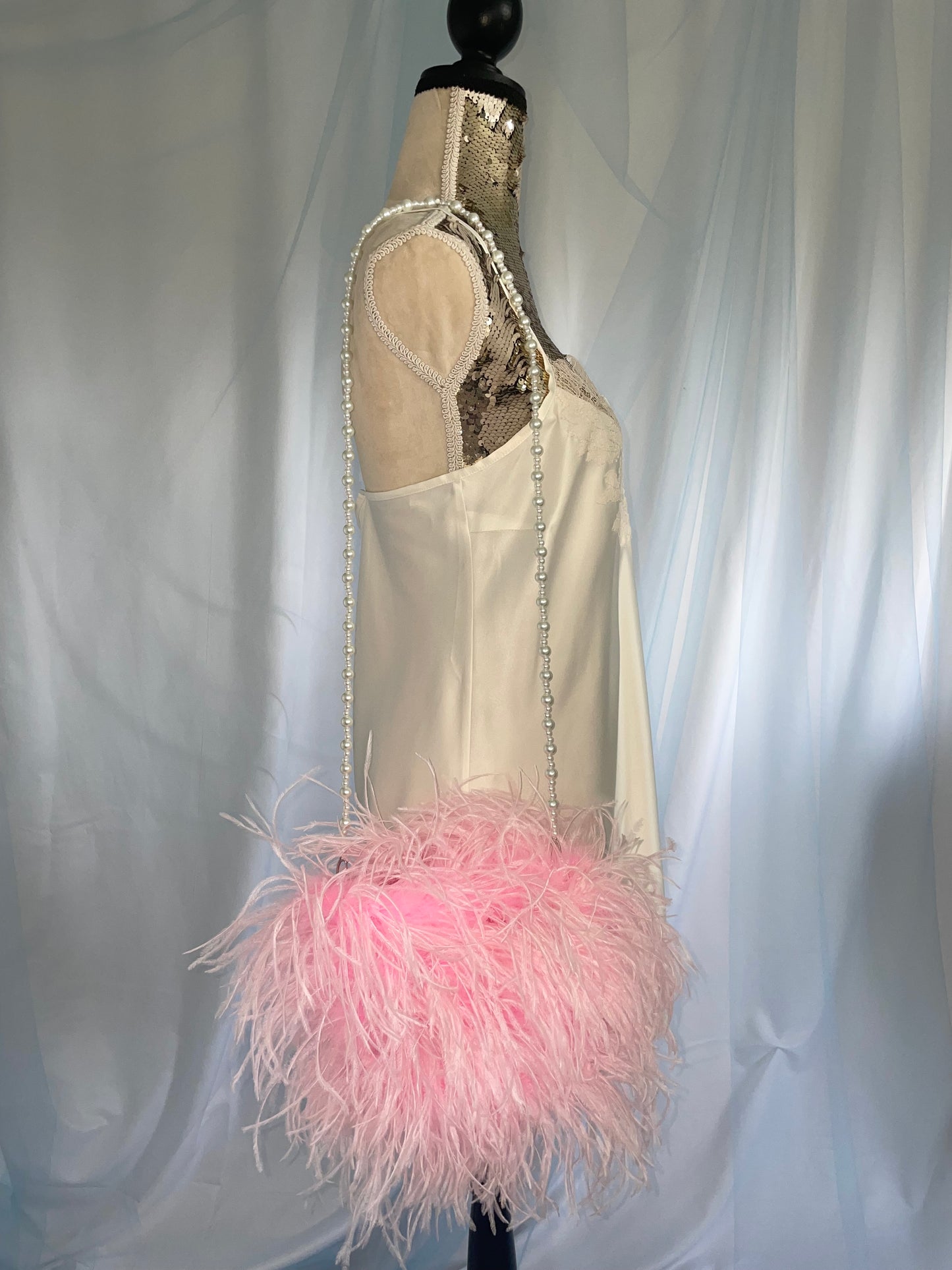 Pink Ostrich Feather Bag