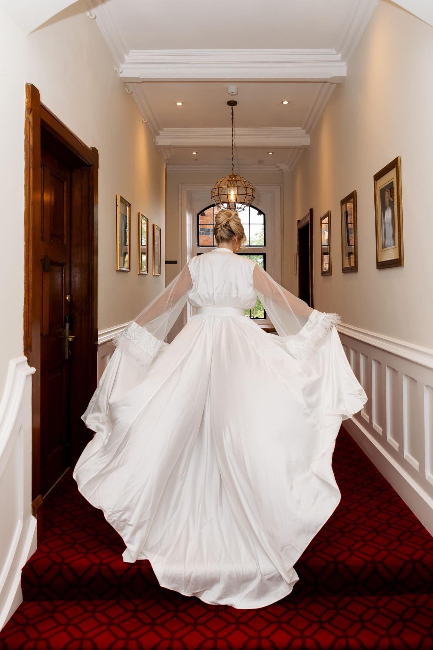 Pearl, Feather & Silk Gown