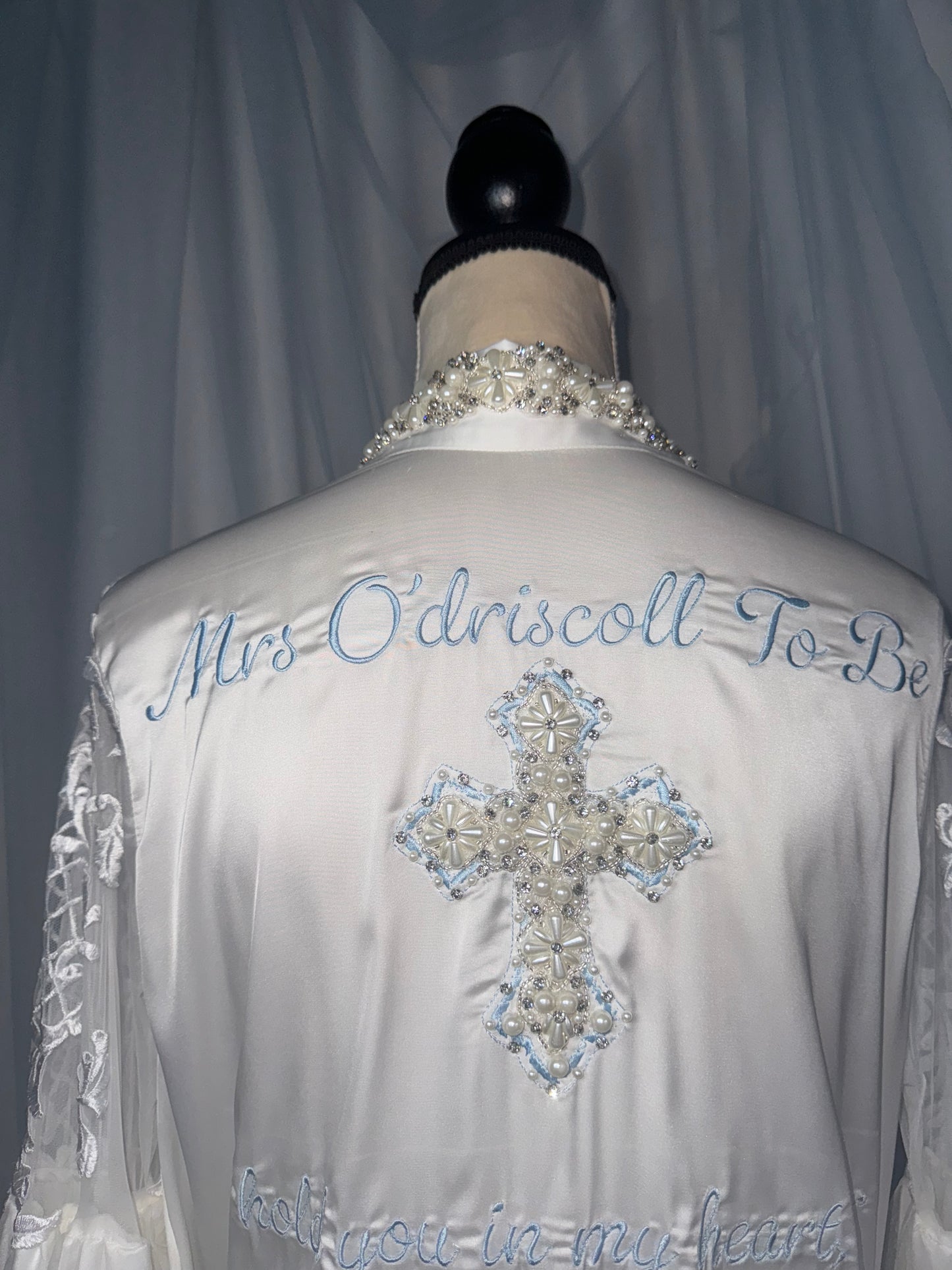 Hand Beaded Pearl & Sparkle Trim Gown