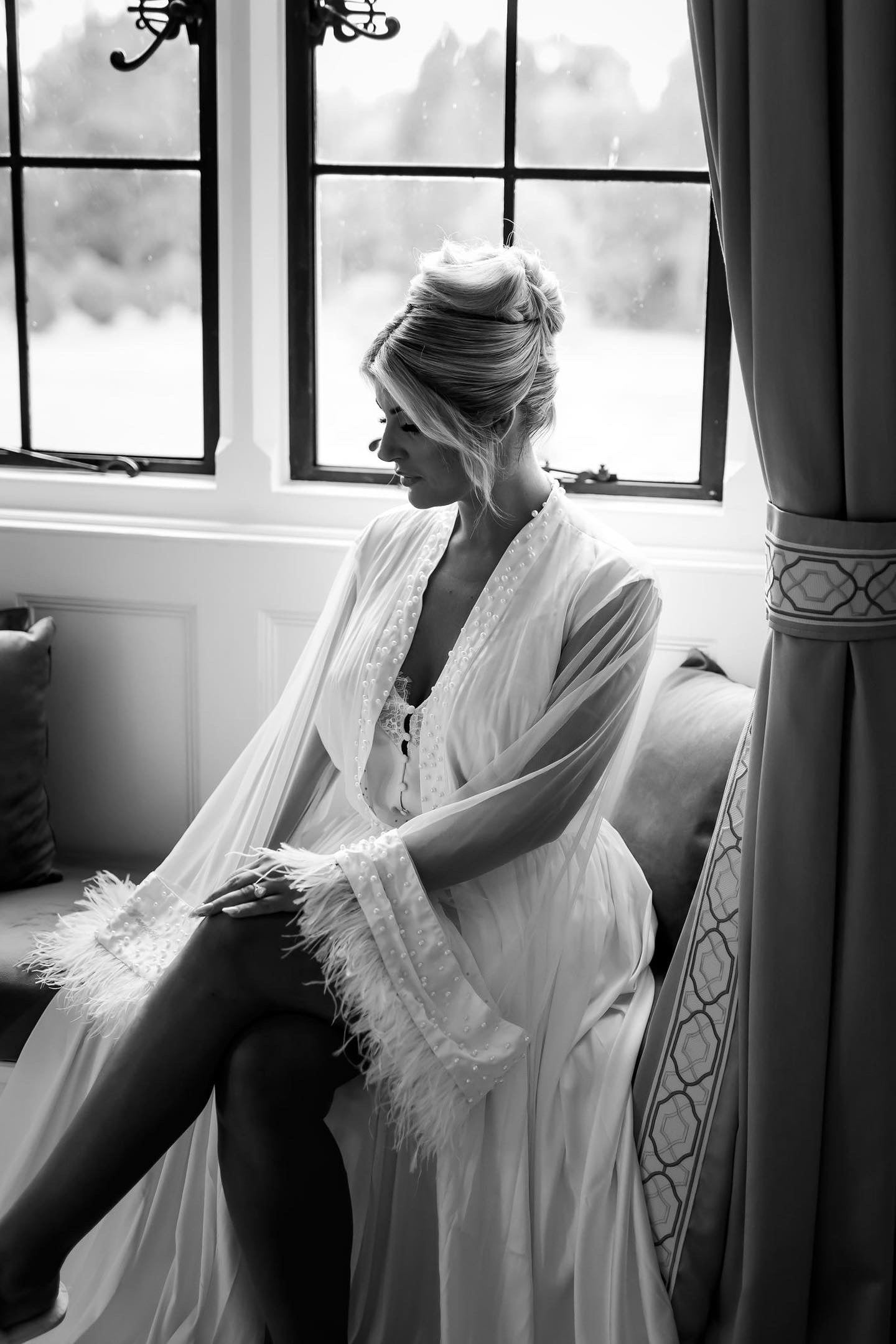 Pearl, Feather & Silk Gown