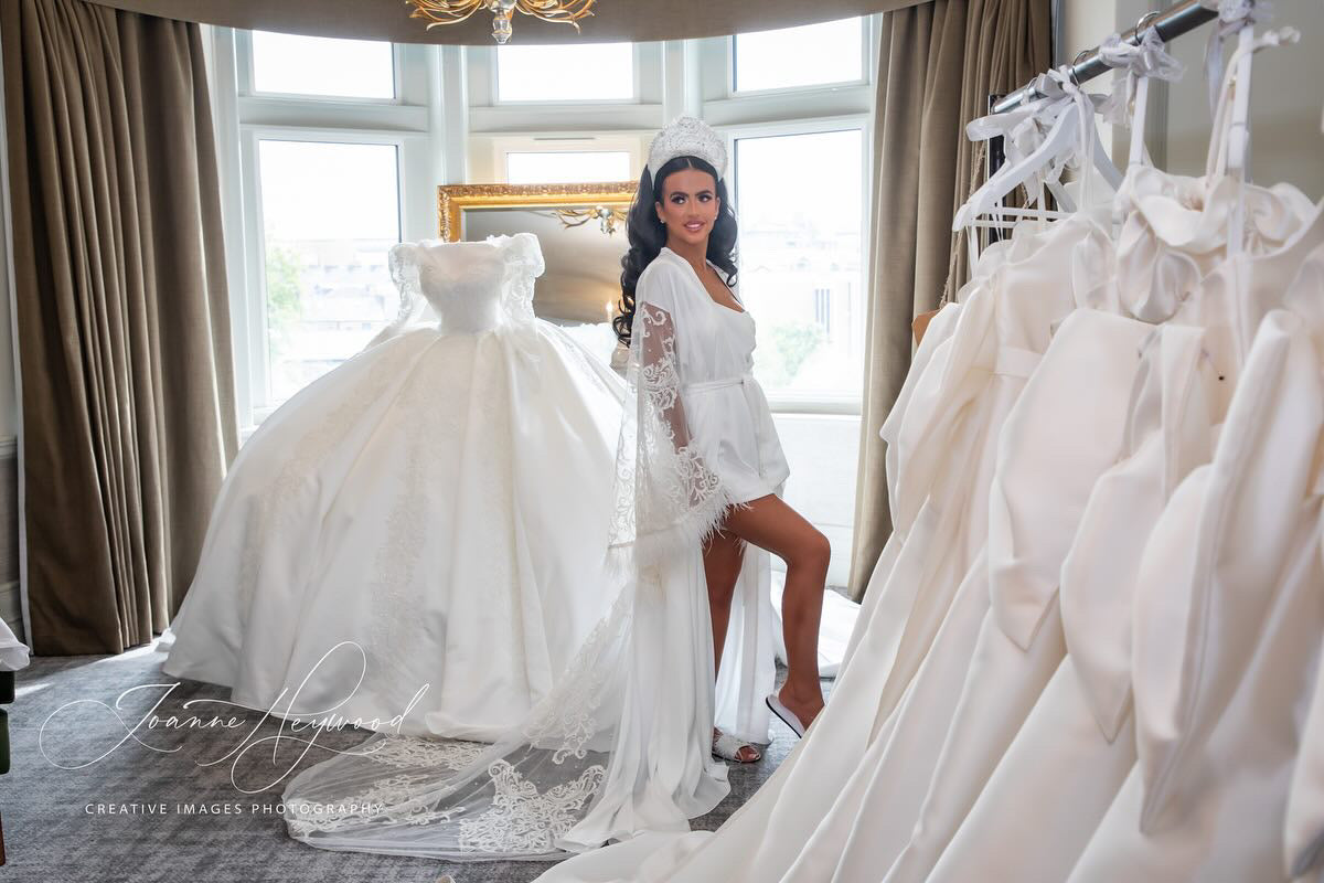 Lace & Ostrich Feather Silk Gown