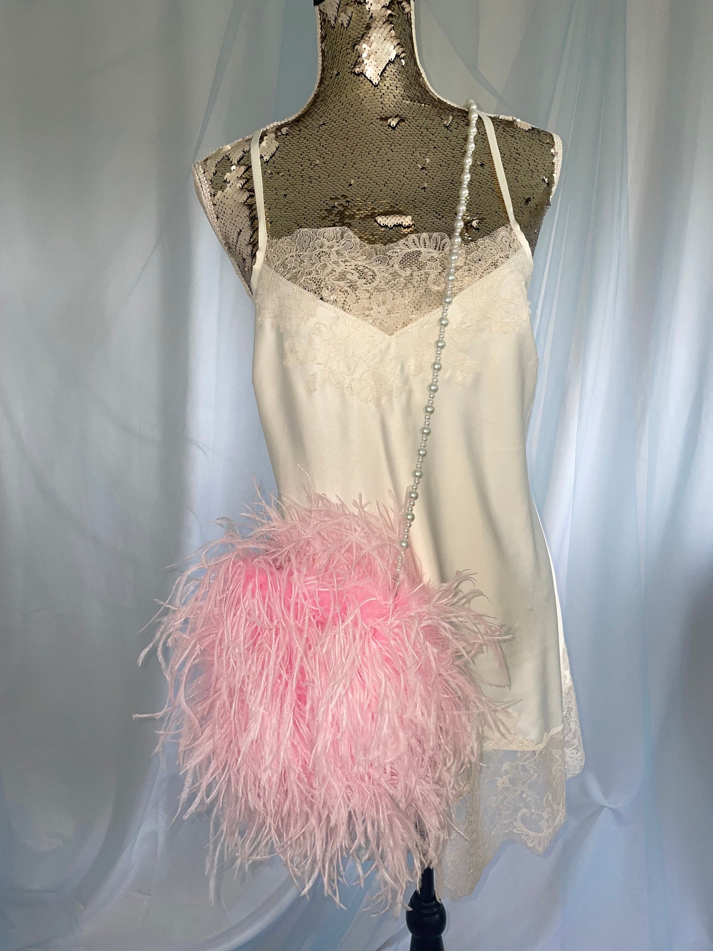 Pink Ostrich Feather Bag