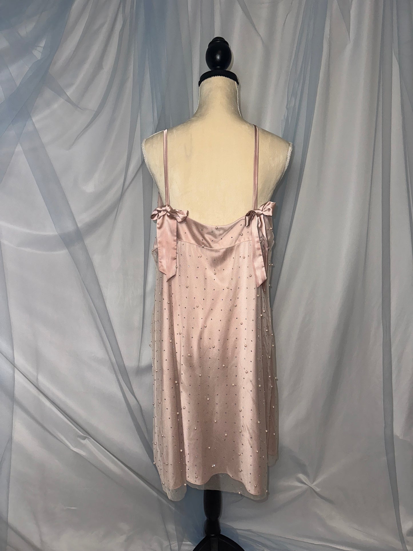 Blush Pink & Pearl Tulle Gown