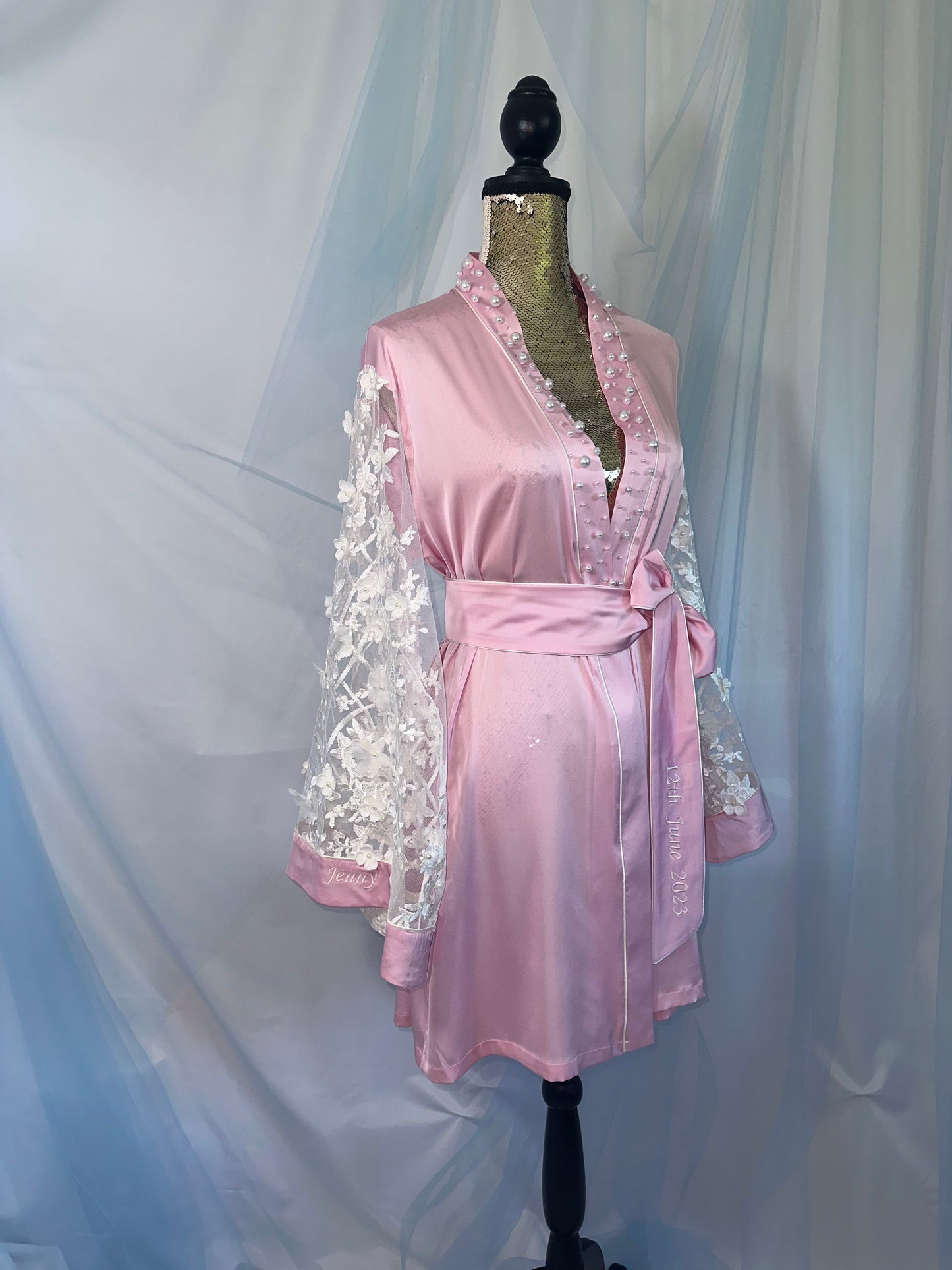 Pearl & Lace Pink Gown