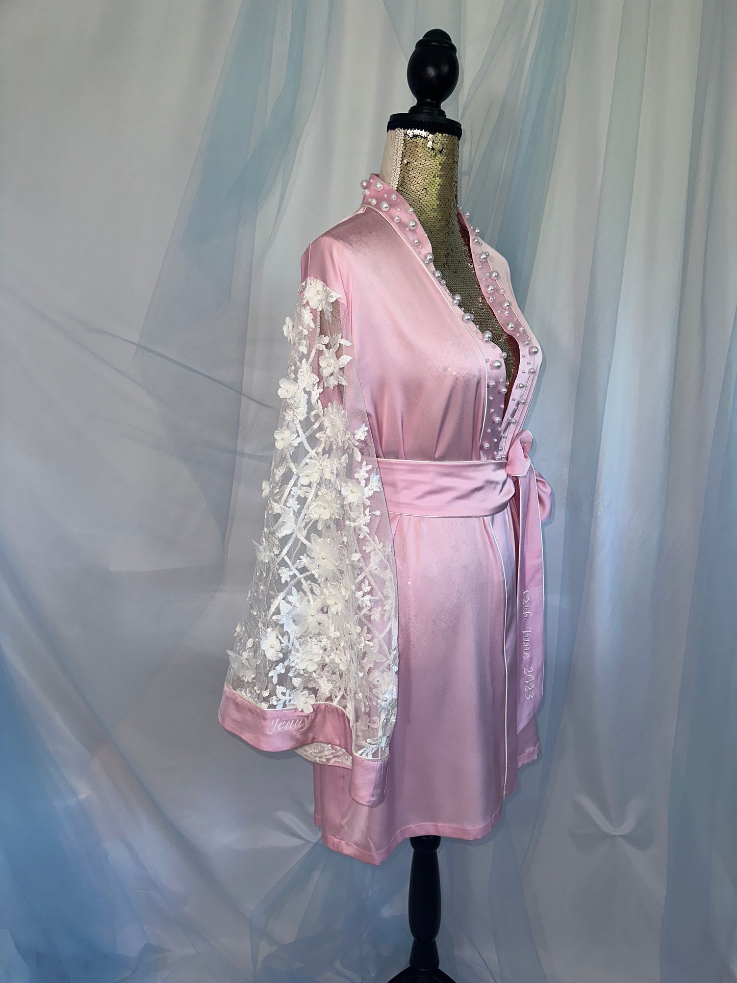 Pearl & Lace Pink Gown