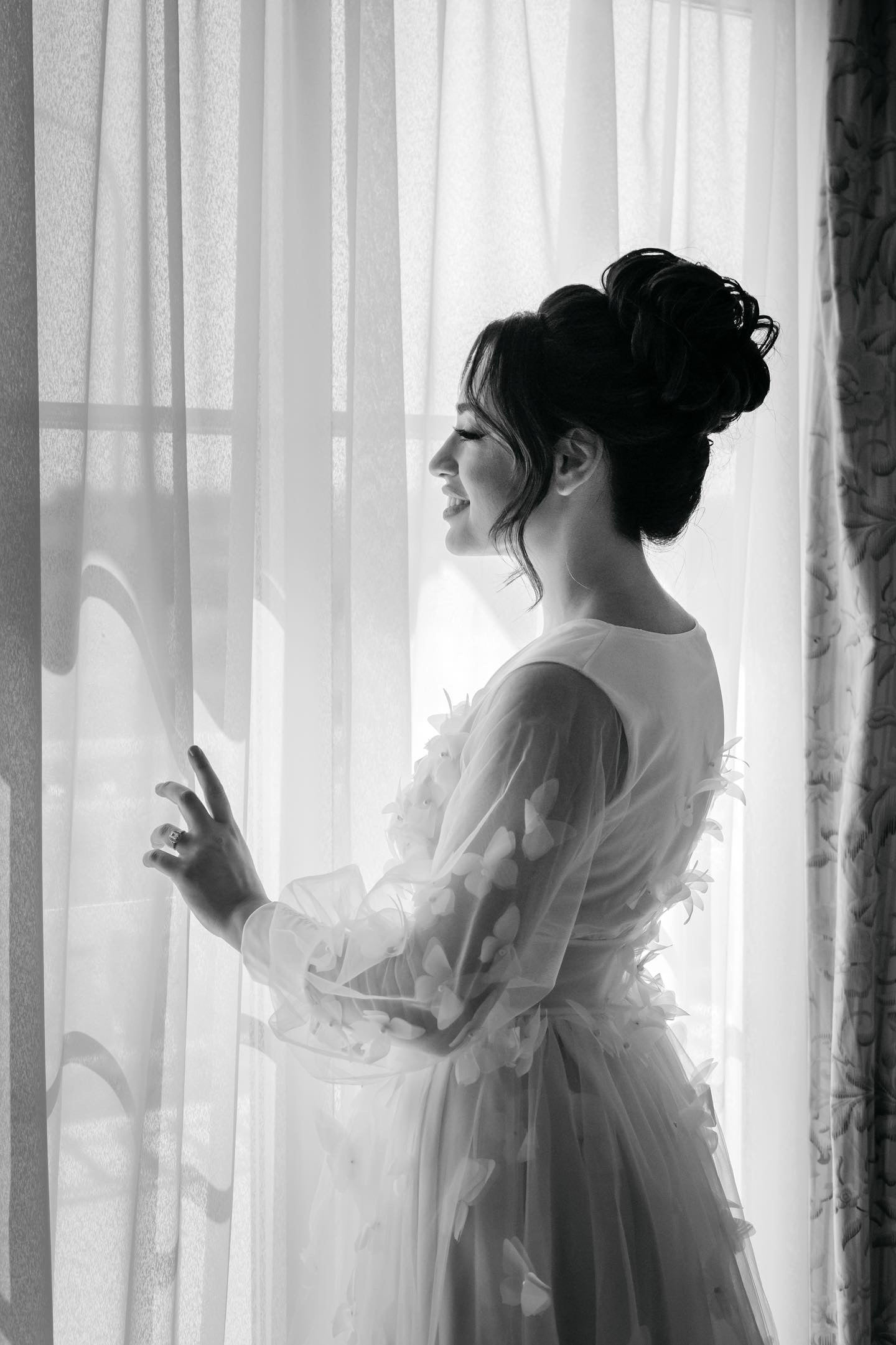 Butterfly Gown with a silk underlay