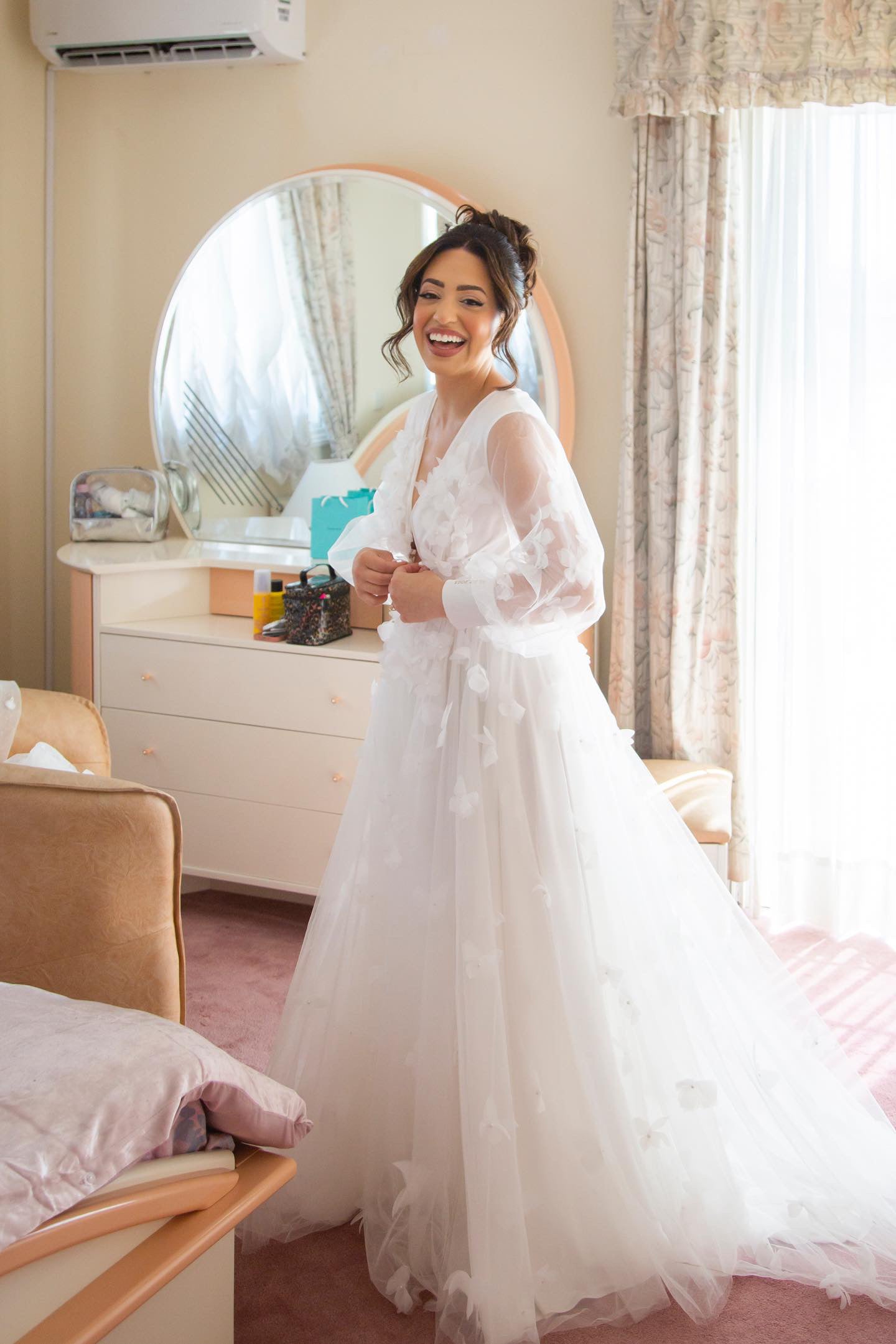 Butterfly Gown with a silk underlay