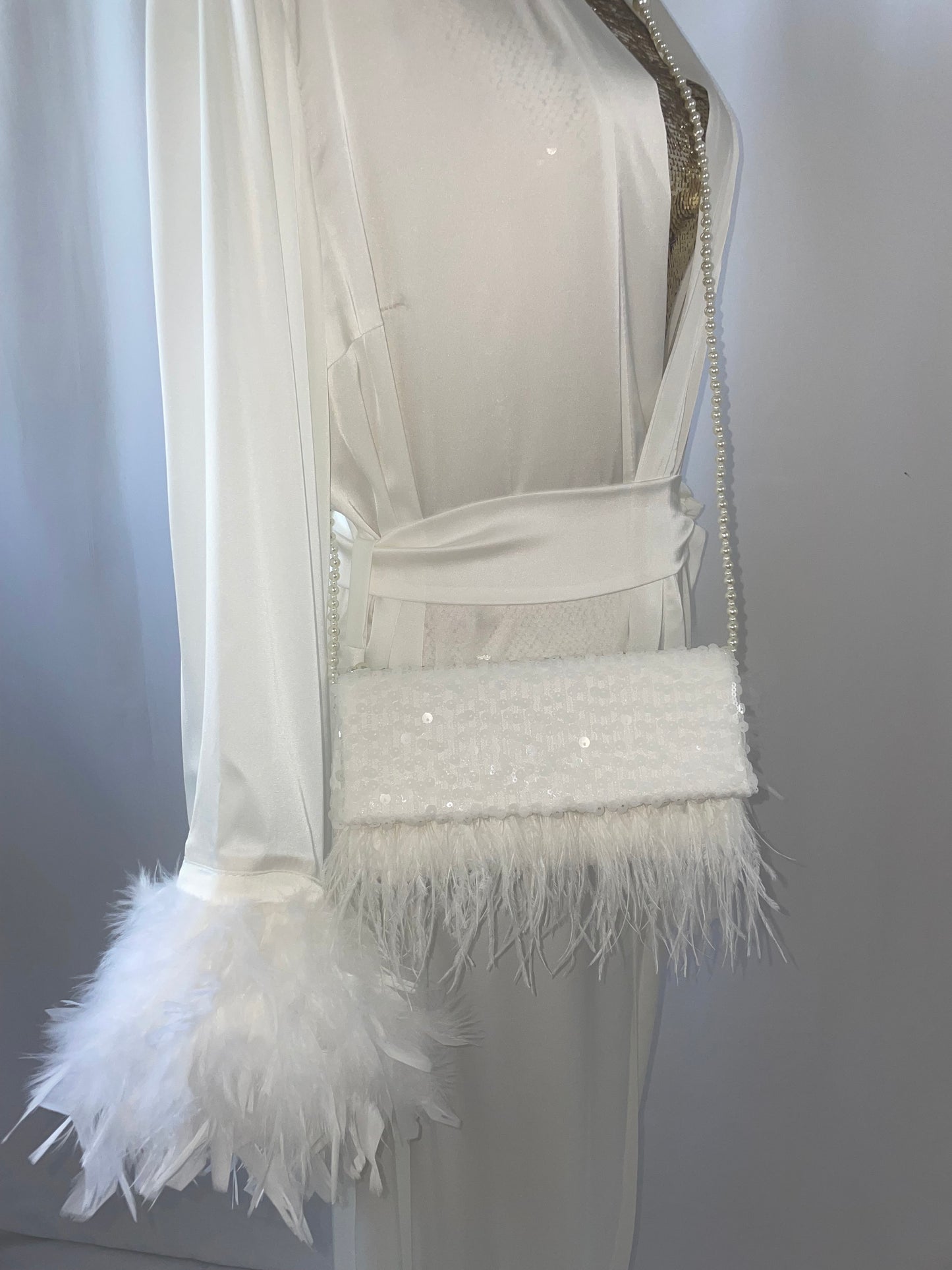 Sequin & Feather Bag