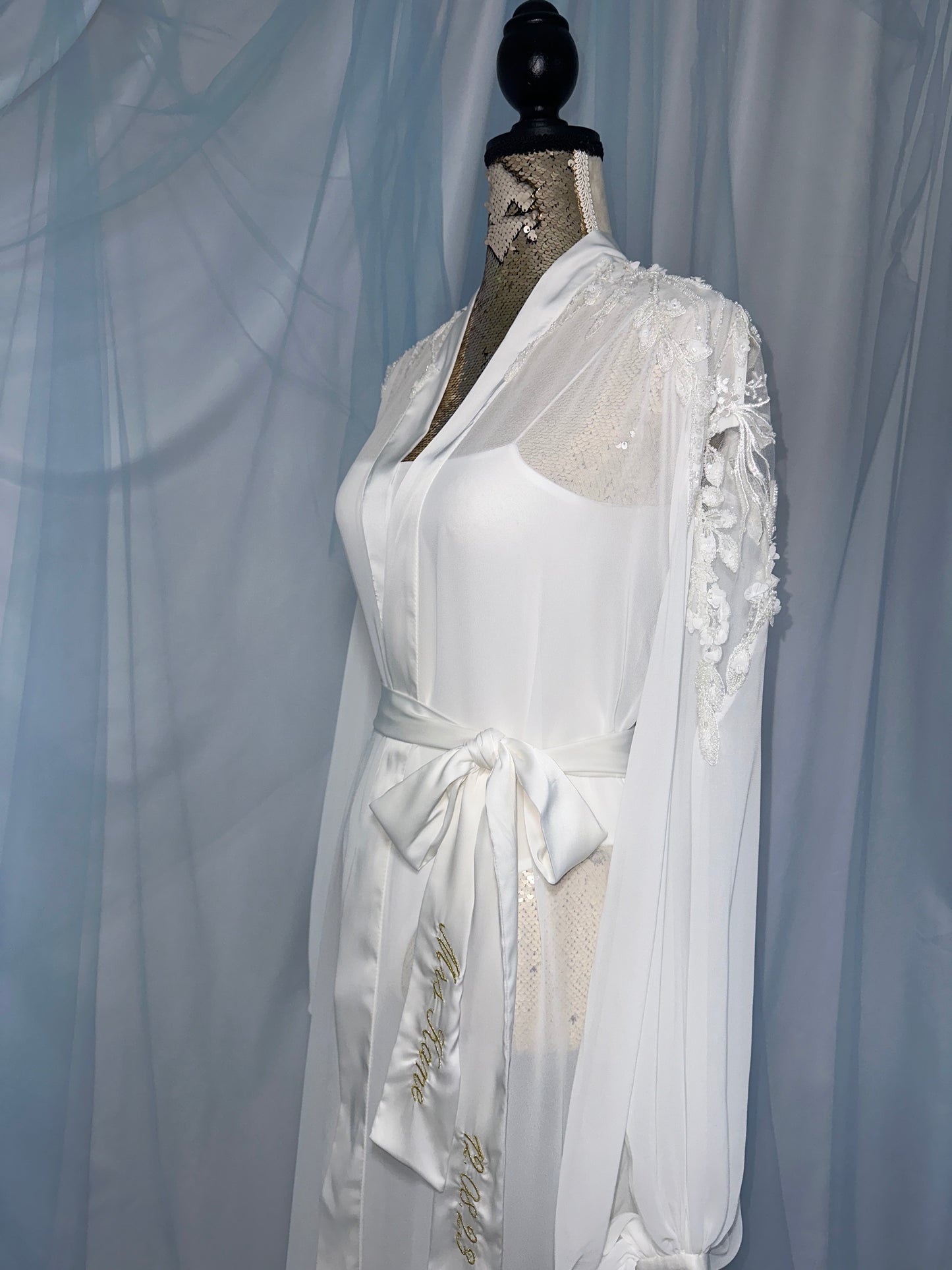Tulle & Hand Beaded Lace Gown
