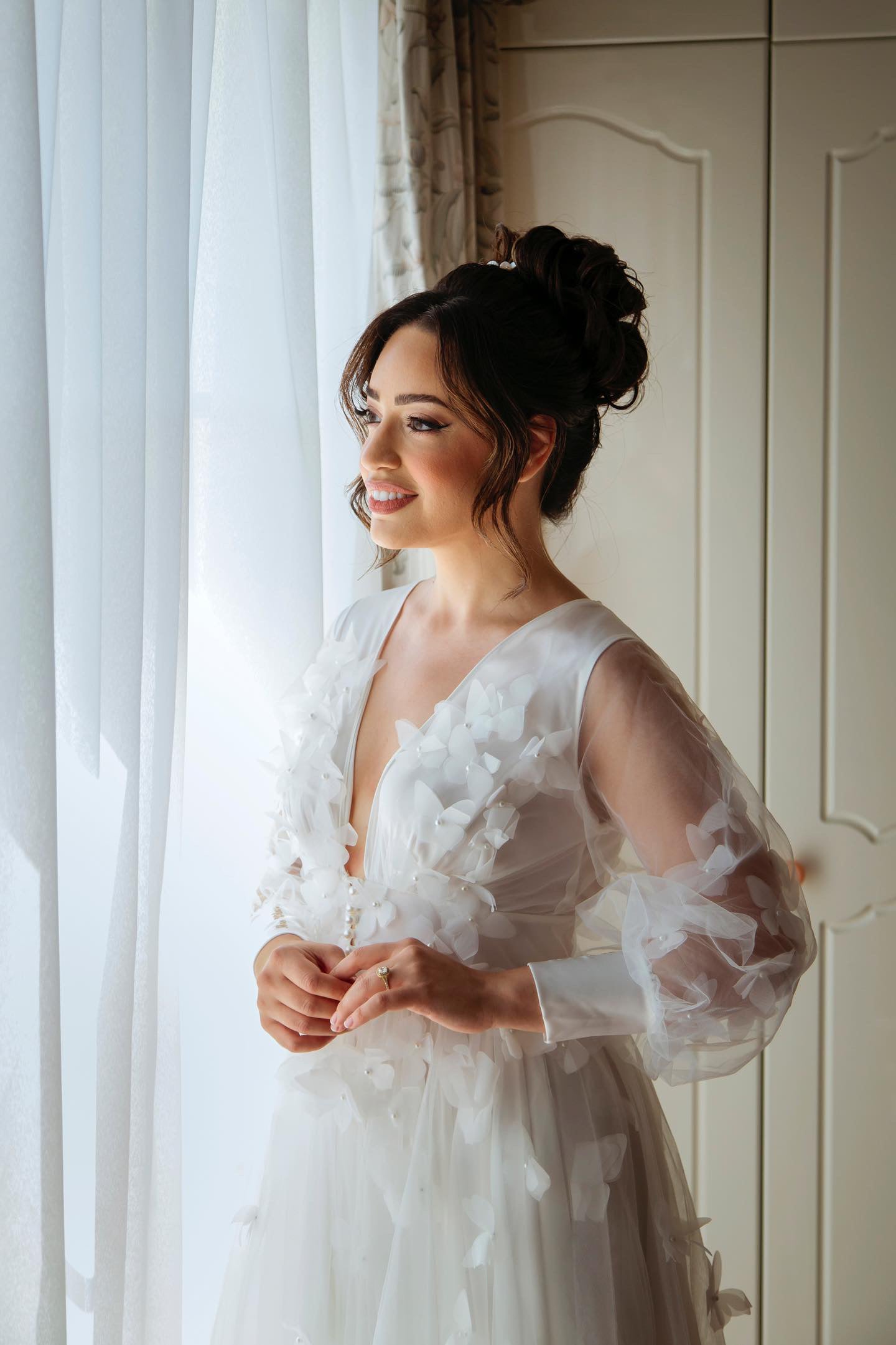 Butterfly Gown with a silk underlay