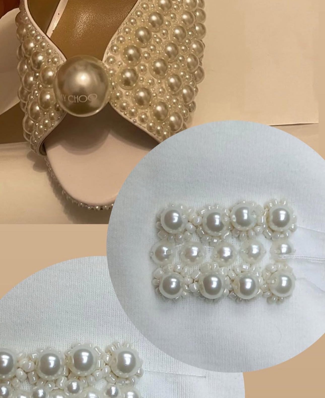 Ivory Jimmy Hand beaded pearl bag