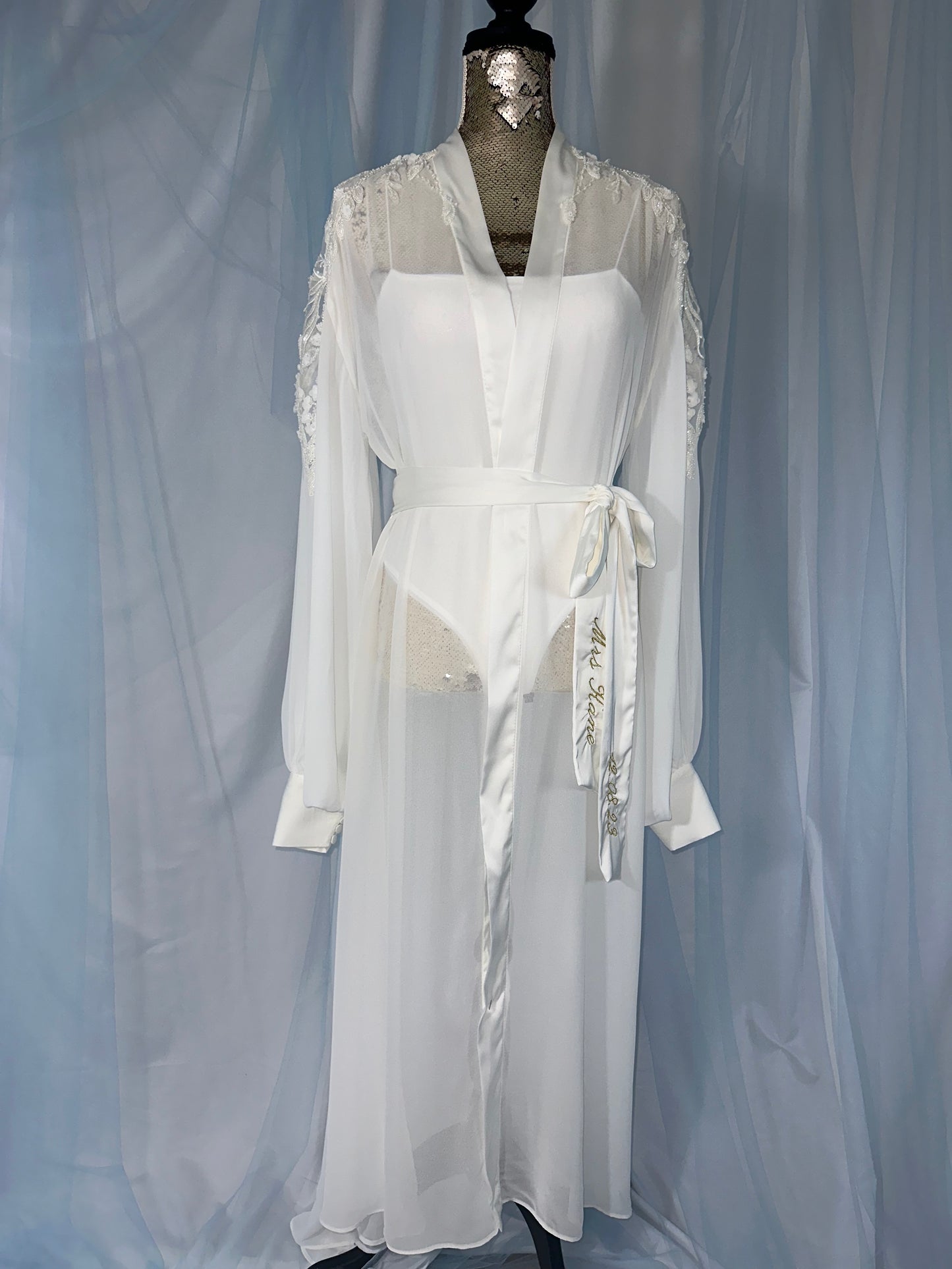 Tulle & Hand Beaded Lace Gown