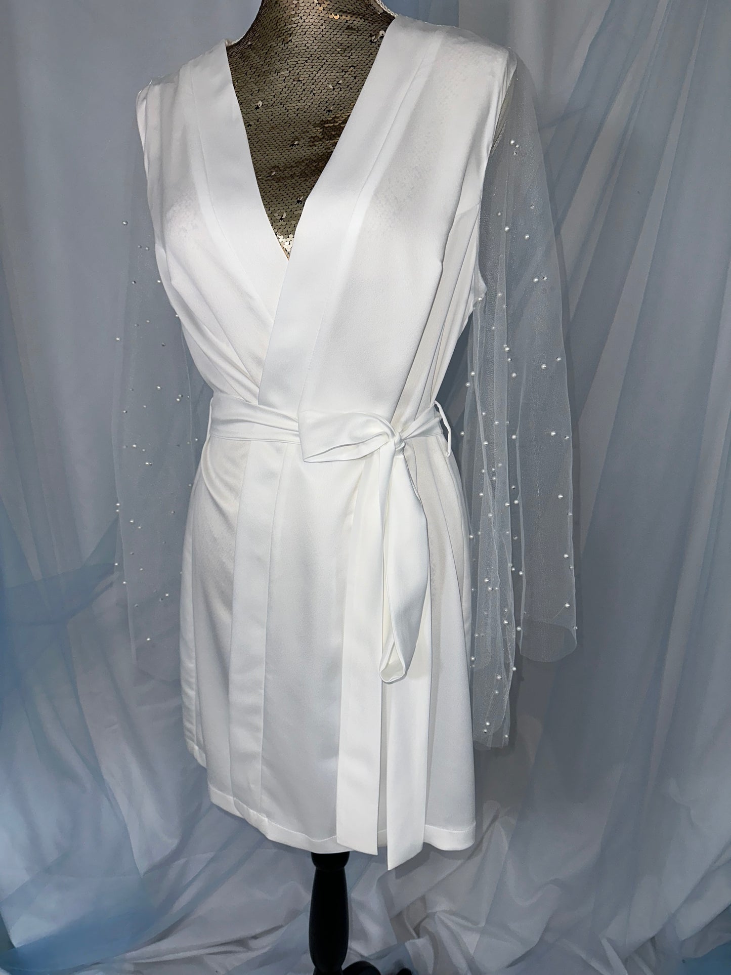 Cotton blend Pearl Tulle Sleeves