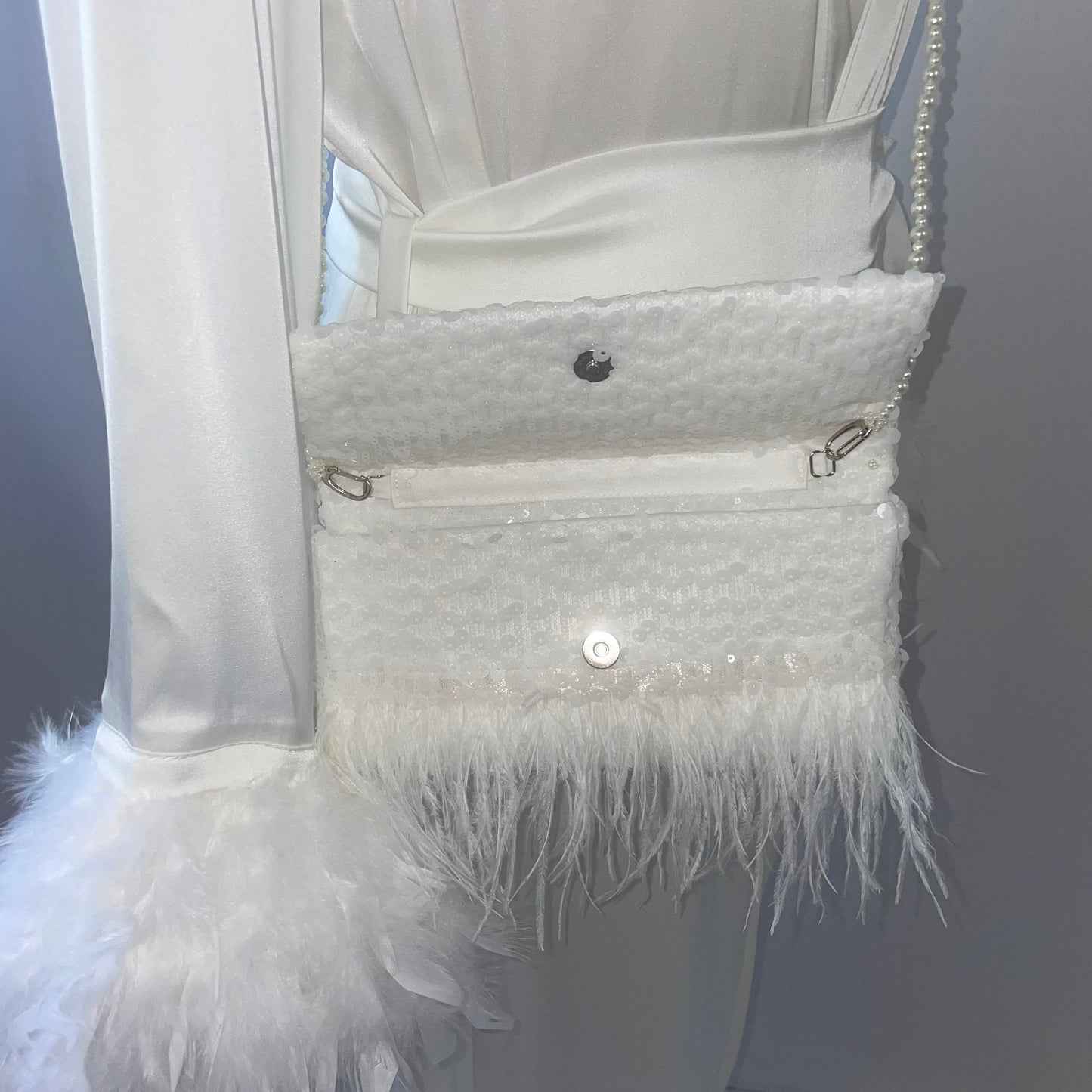 Sequin & Feather Bag