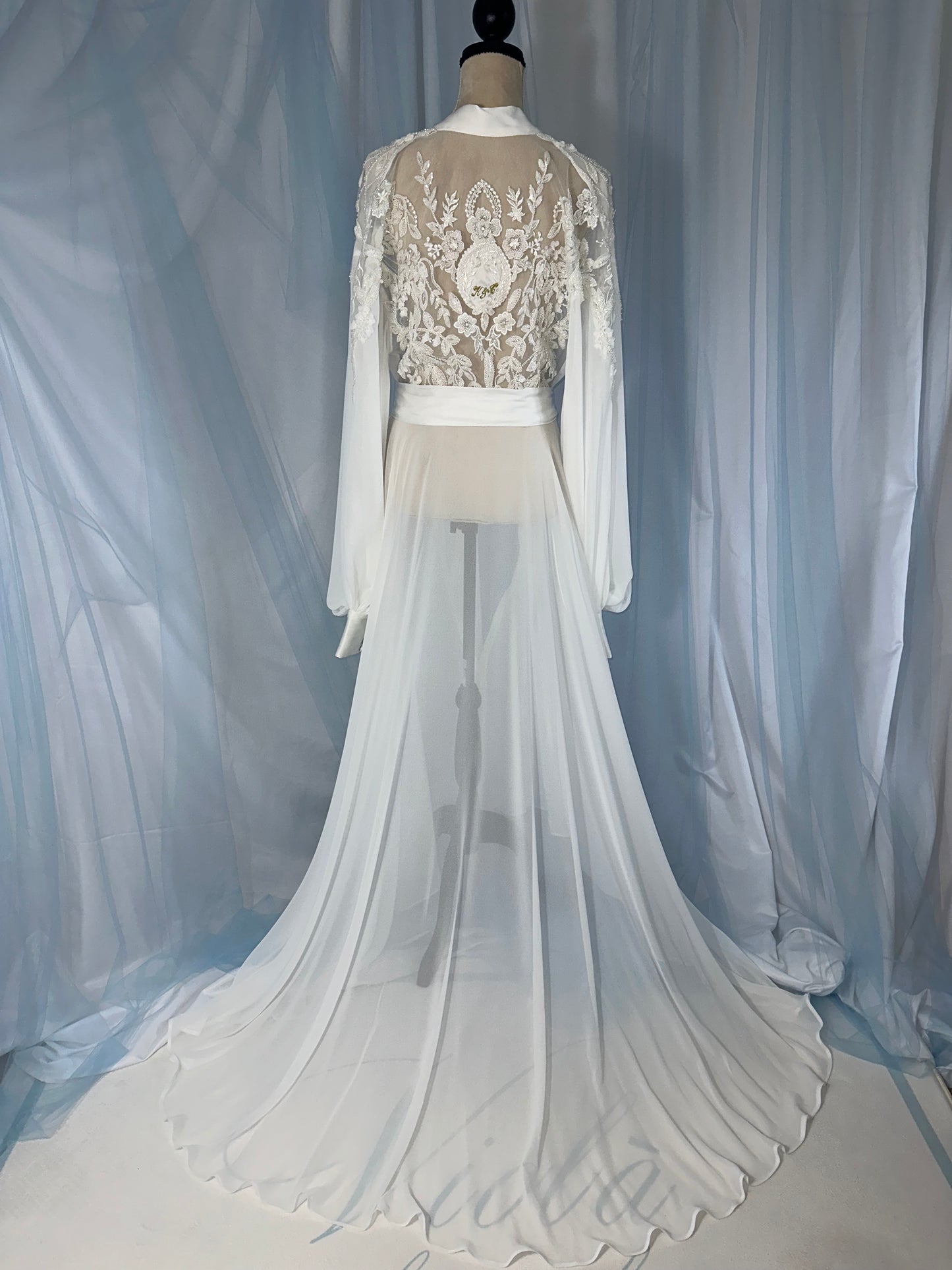 Tulle & Hand Beaded Lace Gown