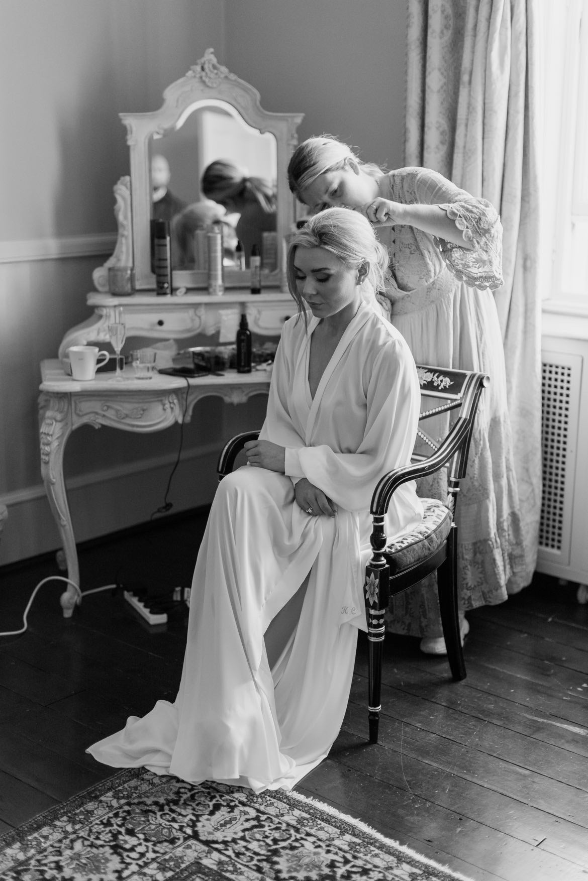 Silk Gown With Pearl Cuffs