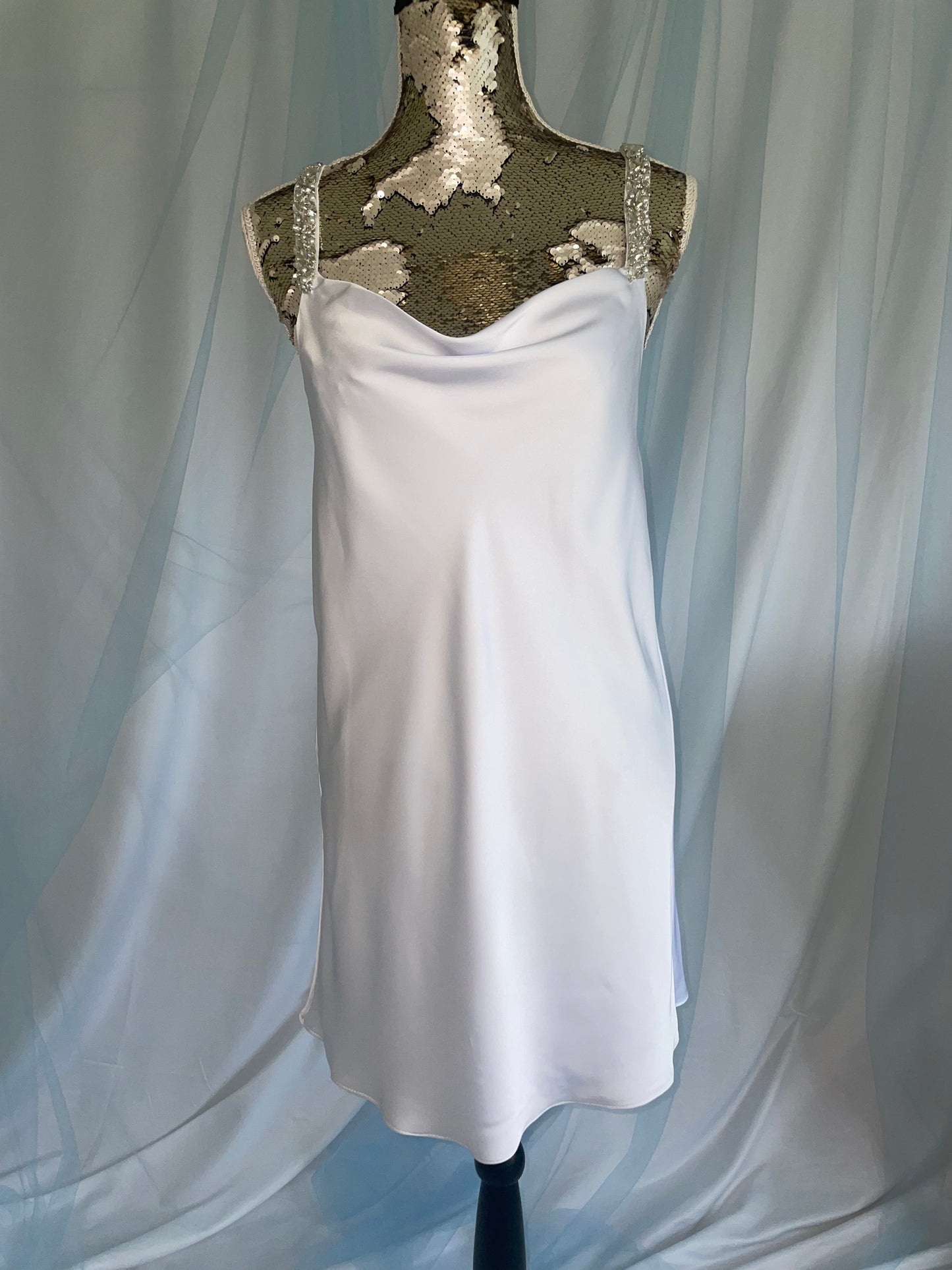 Silk Sparkle Cami With A Blue Trim