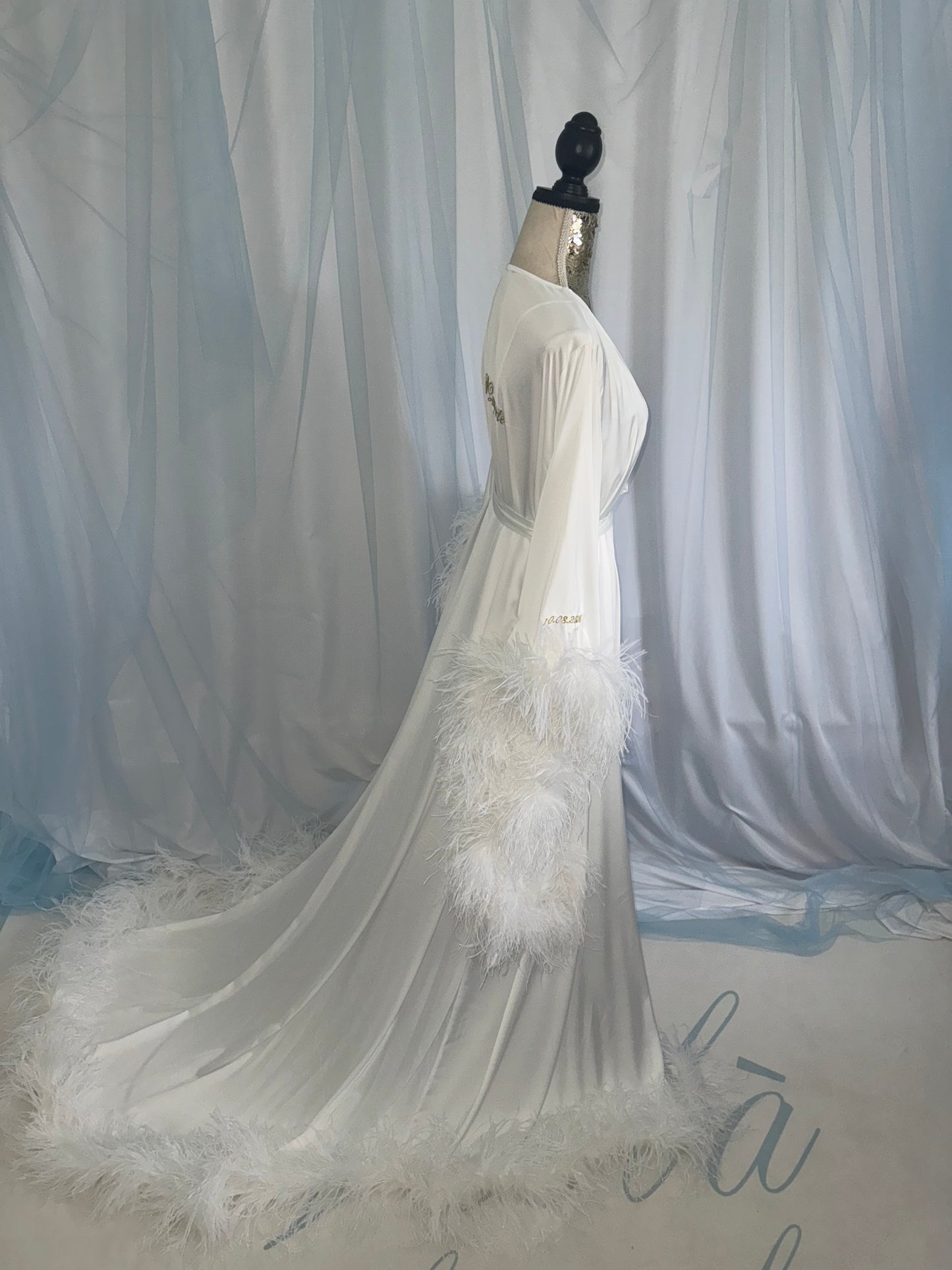 Ostrich Feather Silk Gown