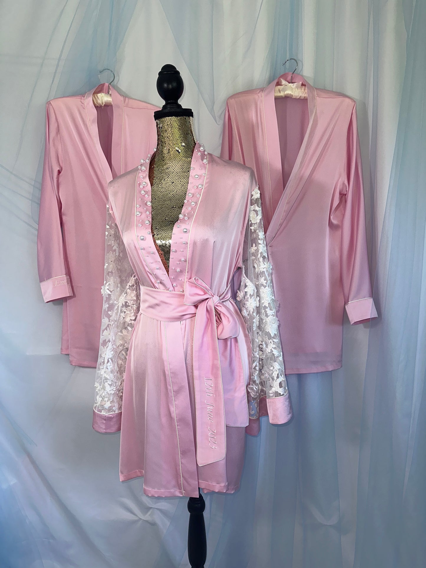 Pearl & Lace Pink Gown