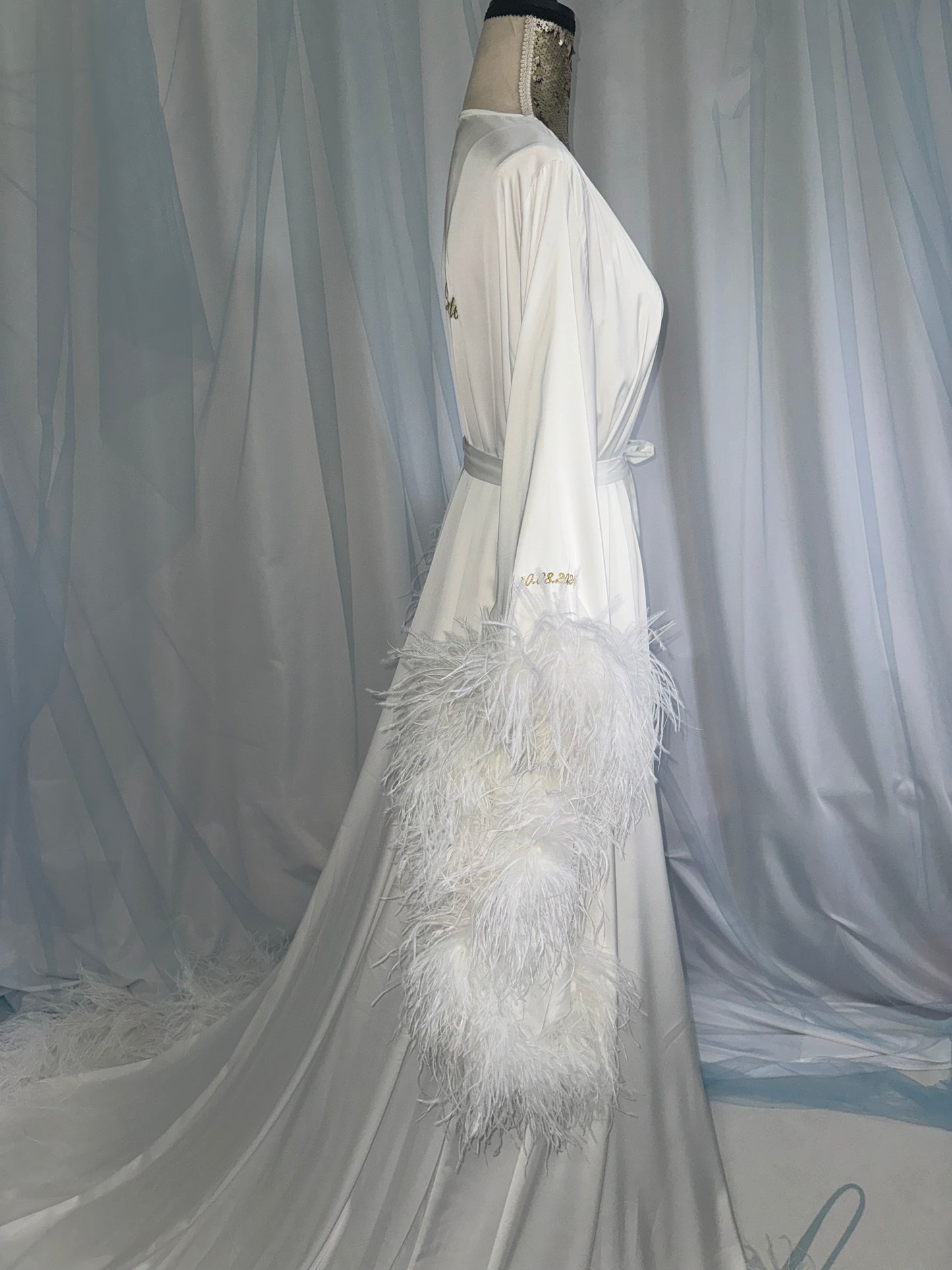 Ostrich Feather Silk Gown