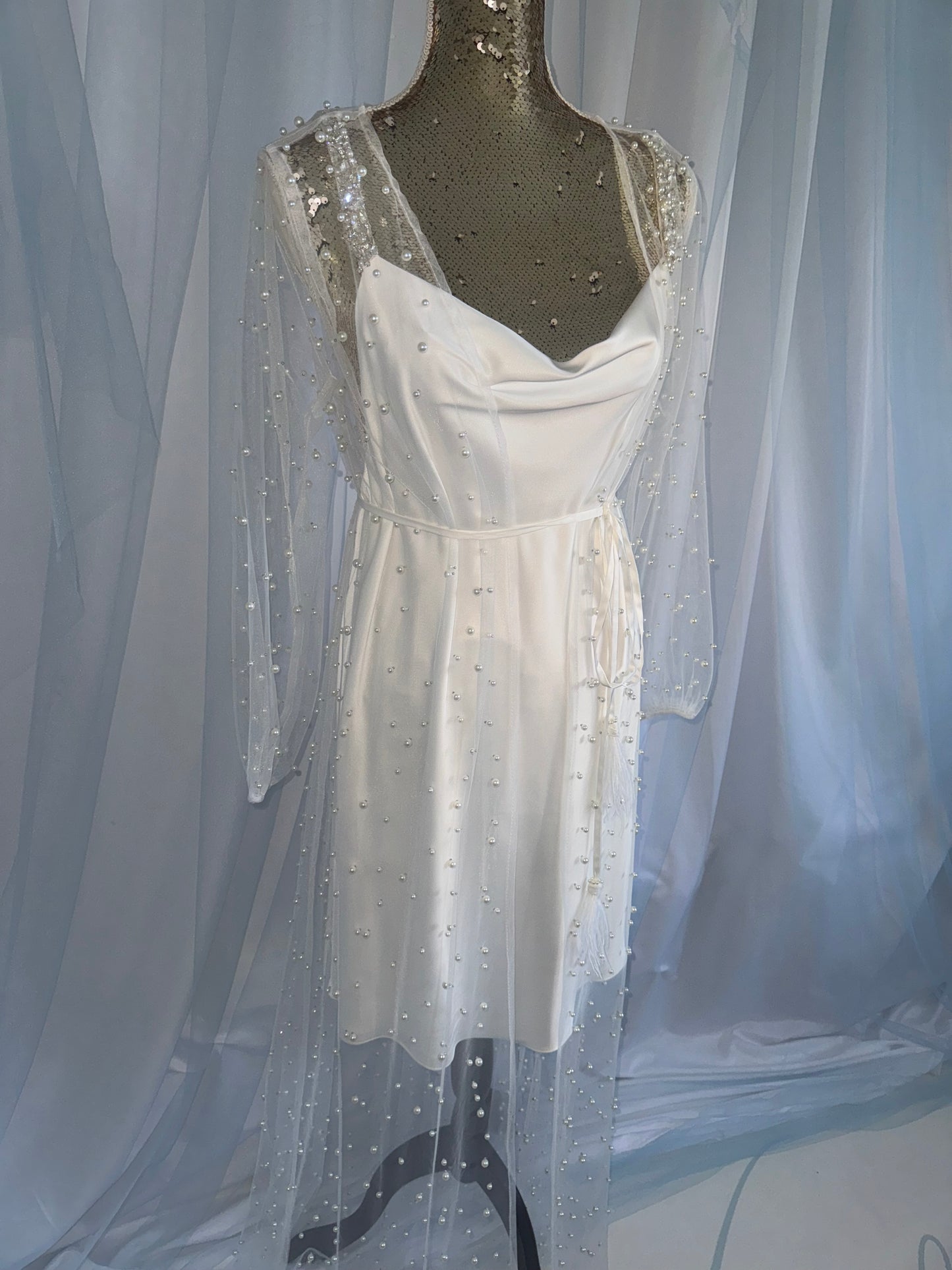 Pearl tulle gown