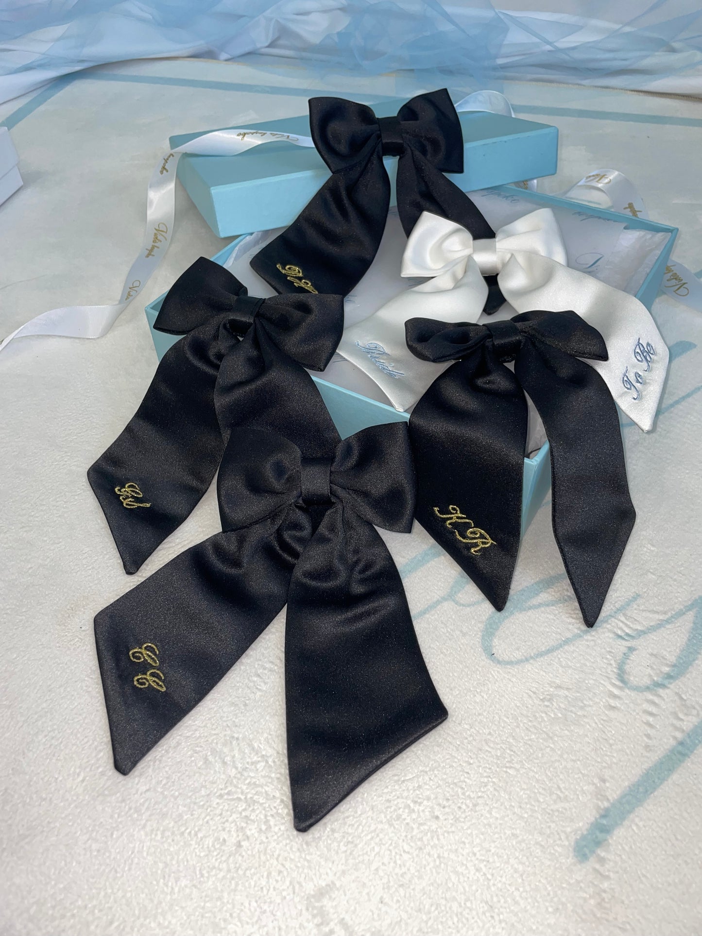 Embroidered bow